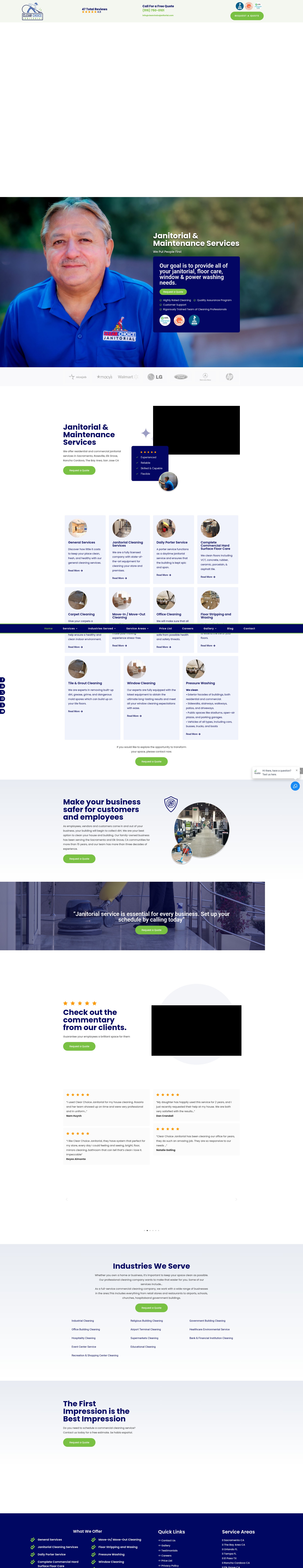 Screenshot of clearchoicejanitorial.com