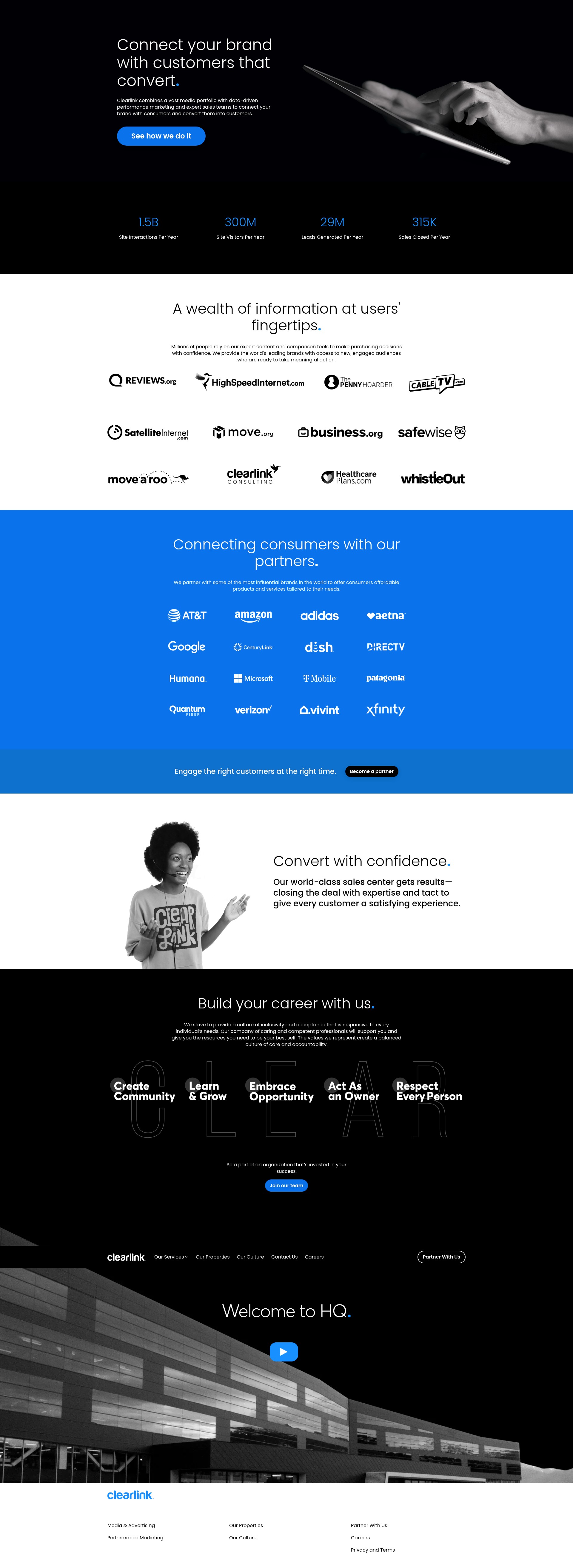 Screenshot of clearlink.com
