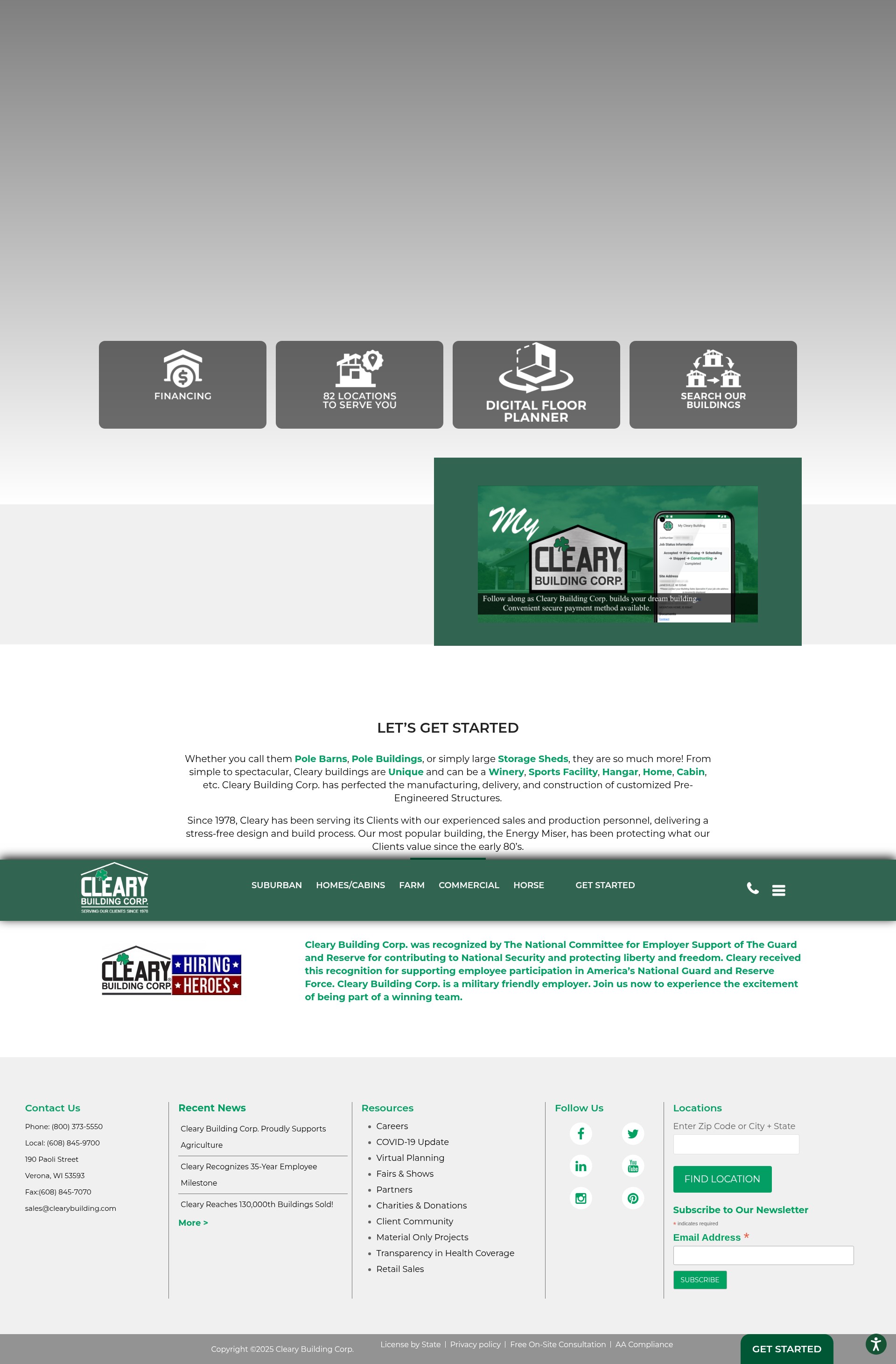 Screenshot of clearybuilding.com
