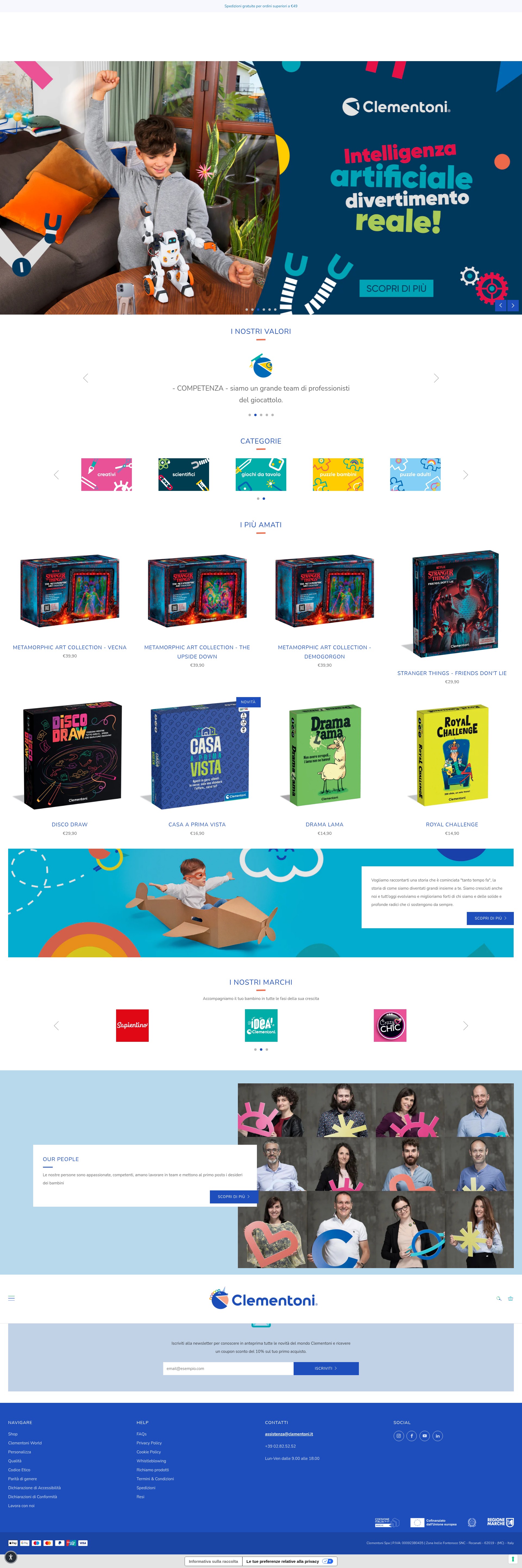 Screenshot of clementoni.com