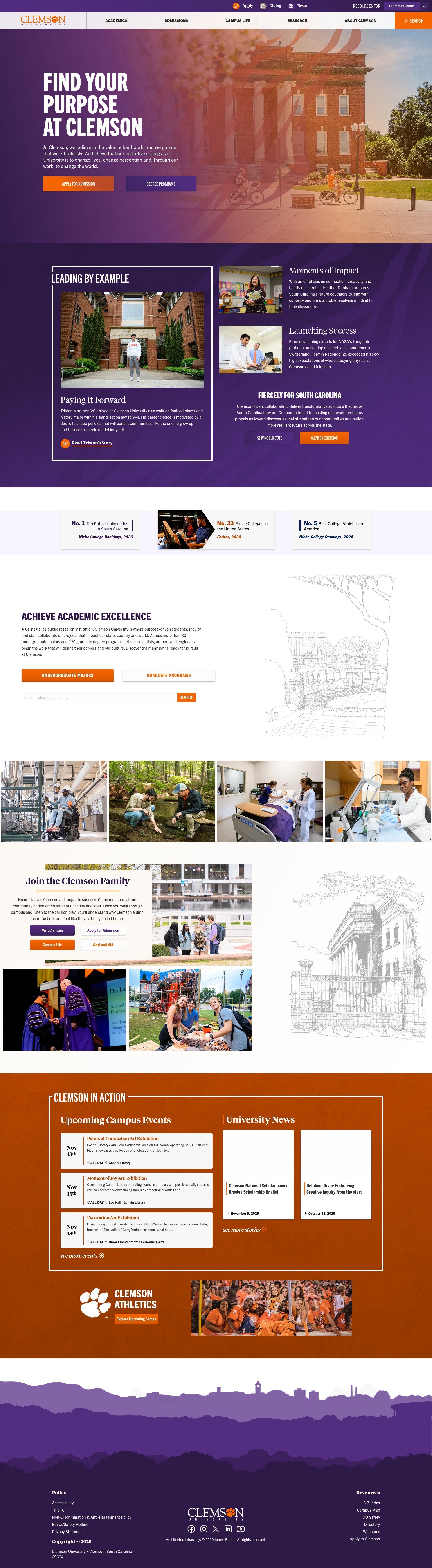 Screenshot of clemson.edu