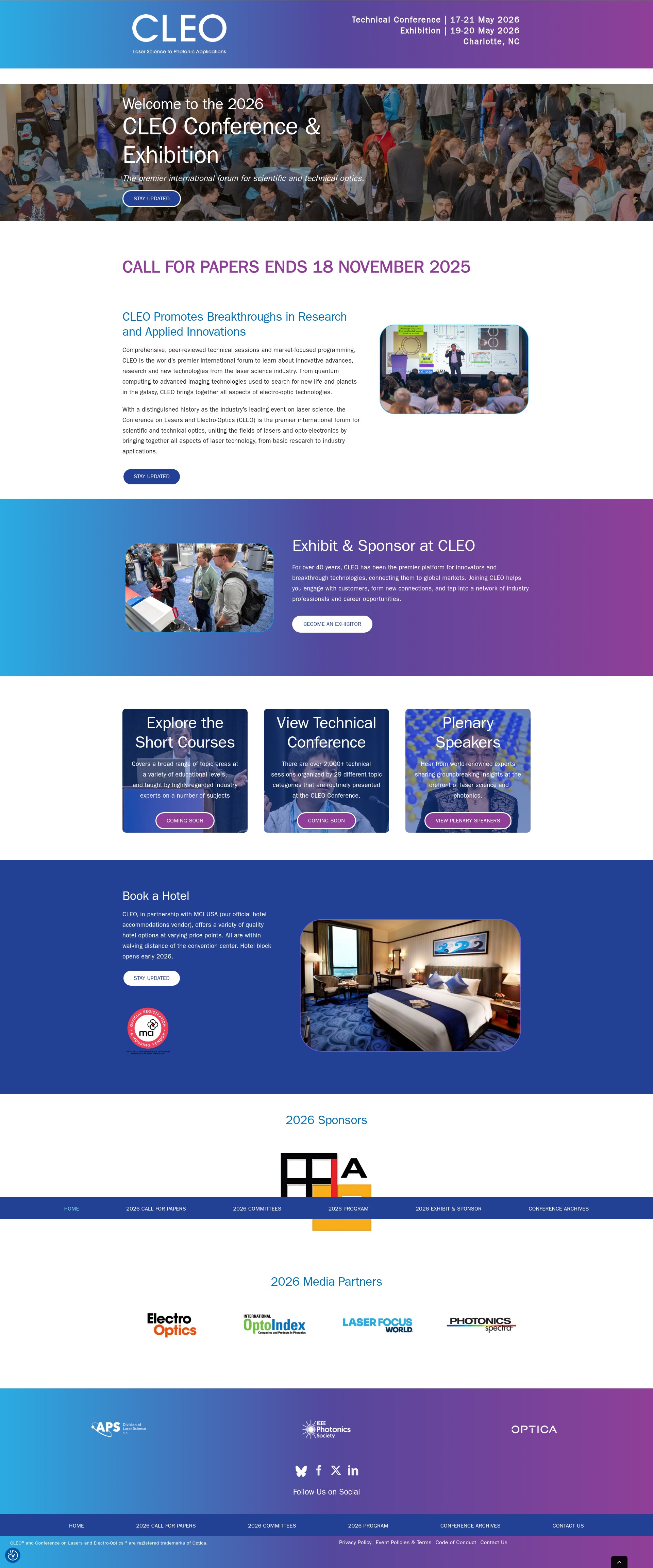 Screenshot of cleoconference.org