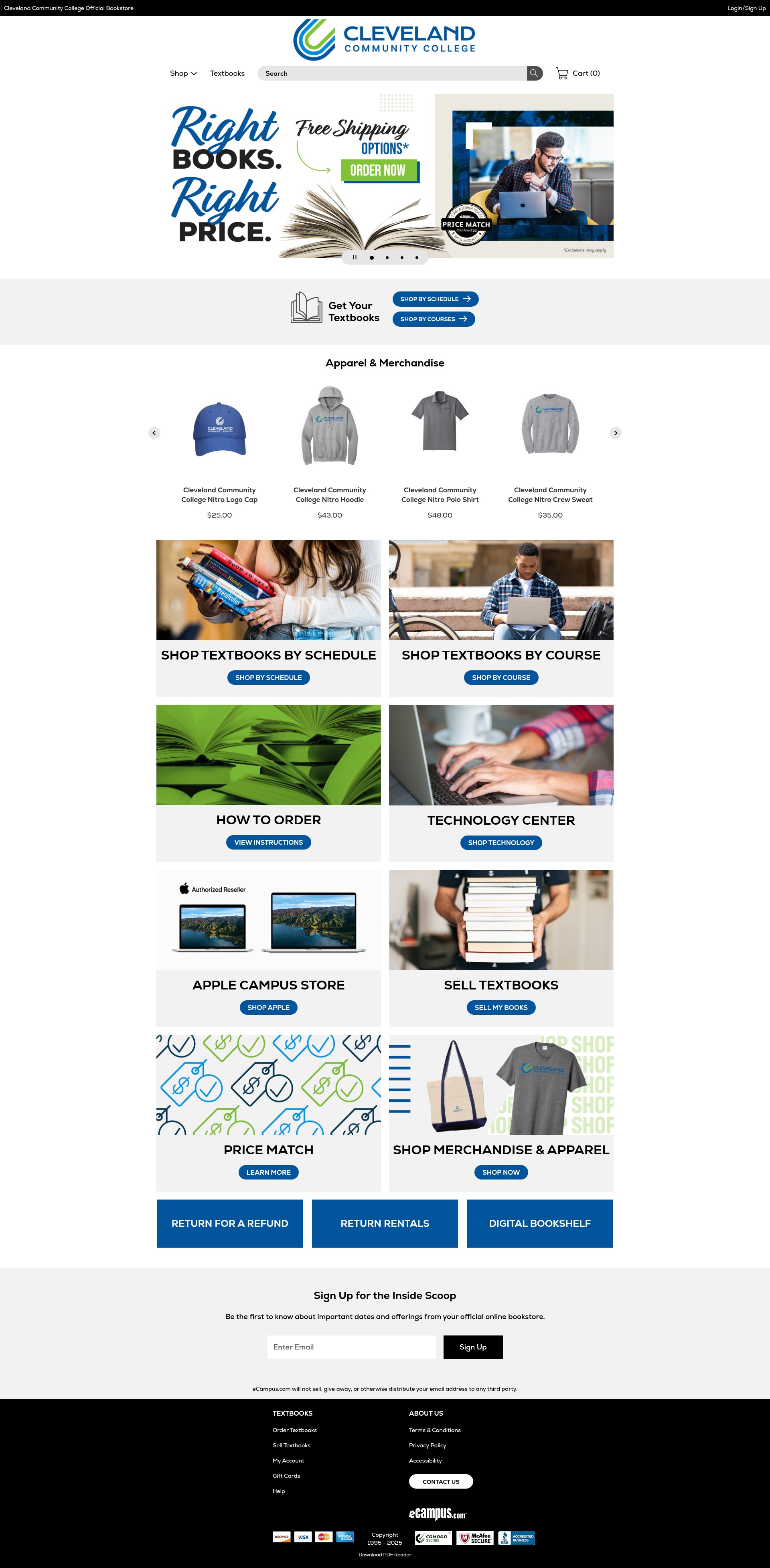 Screenshot of clevelandcc.edu