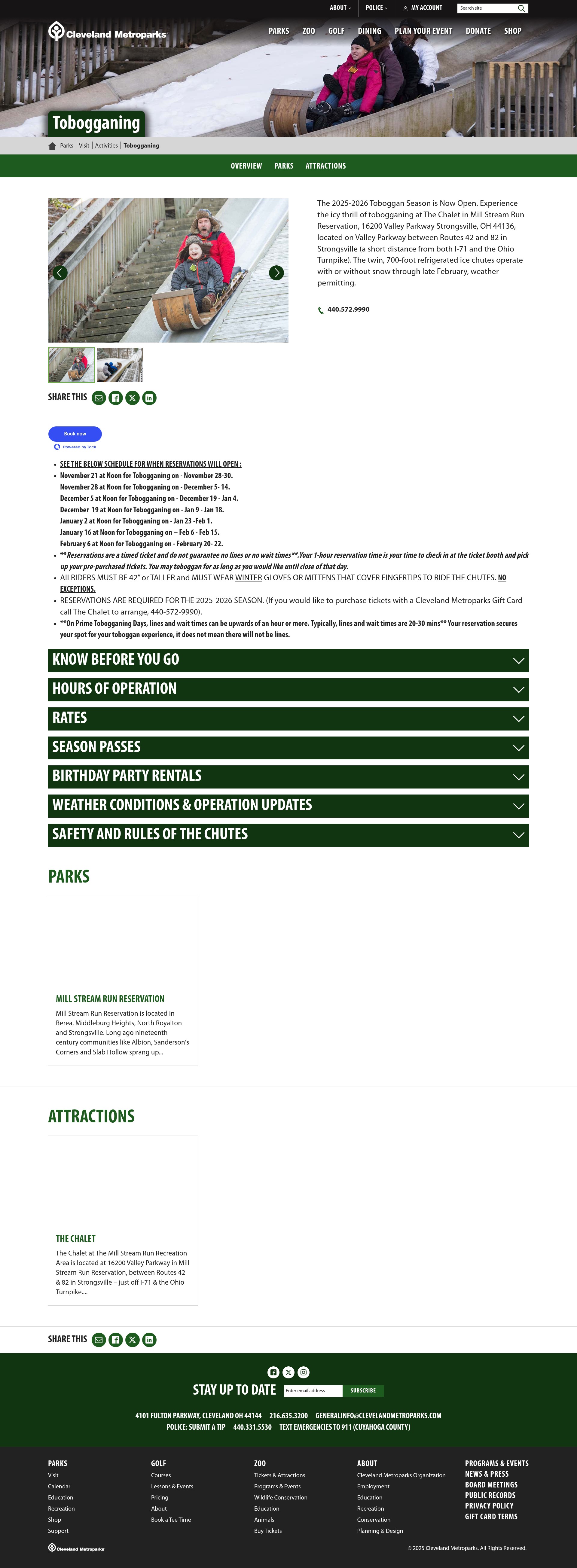 Screenshot of clevelandmetroparks.com