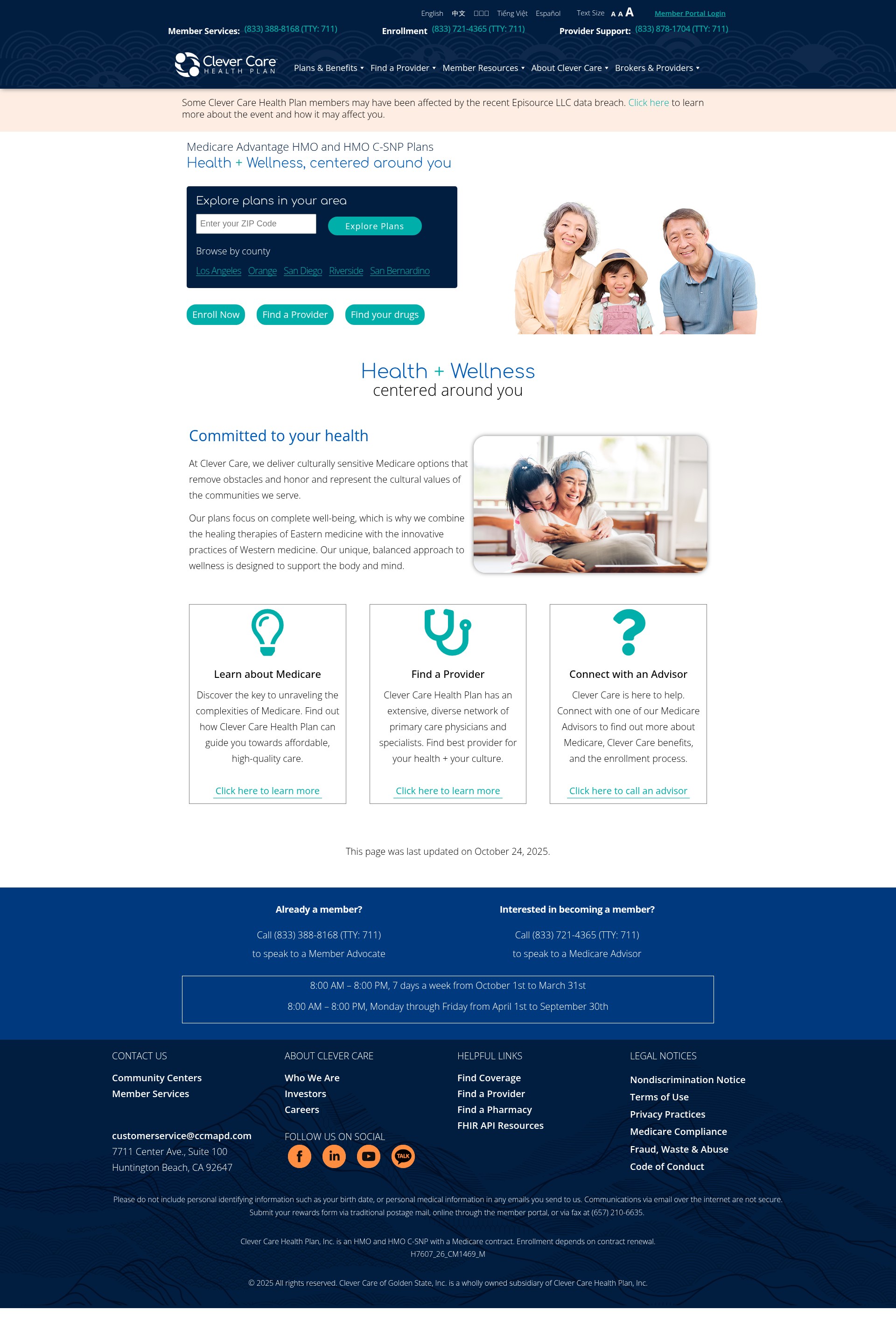 Screenshot of clevercarehealthplan.com