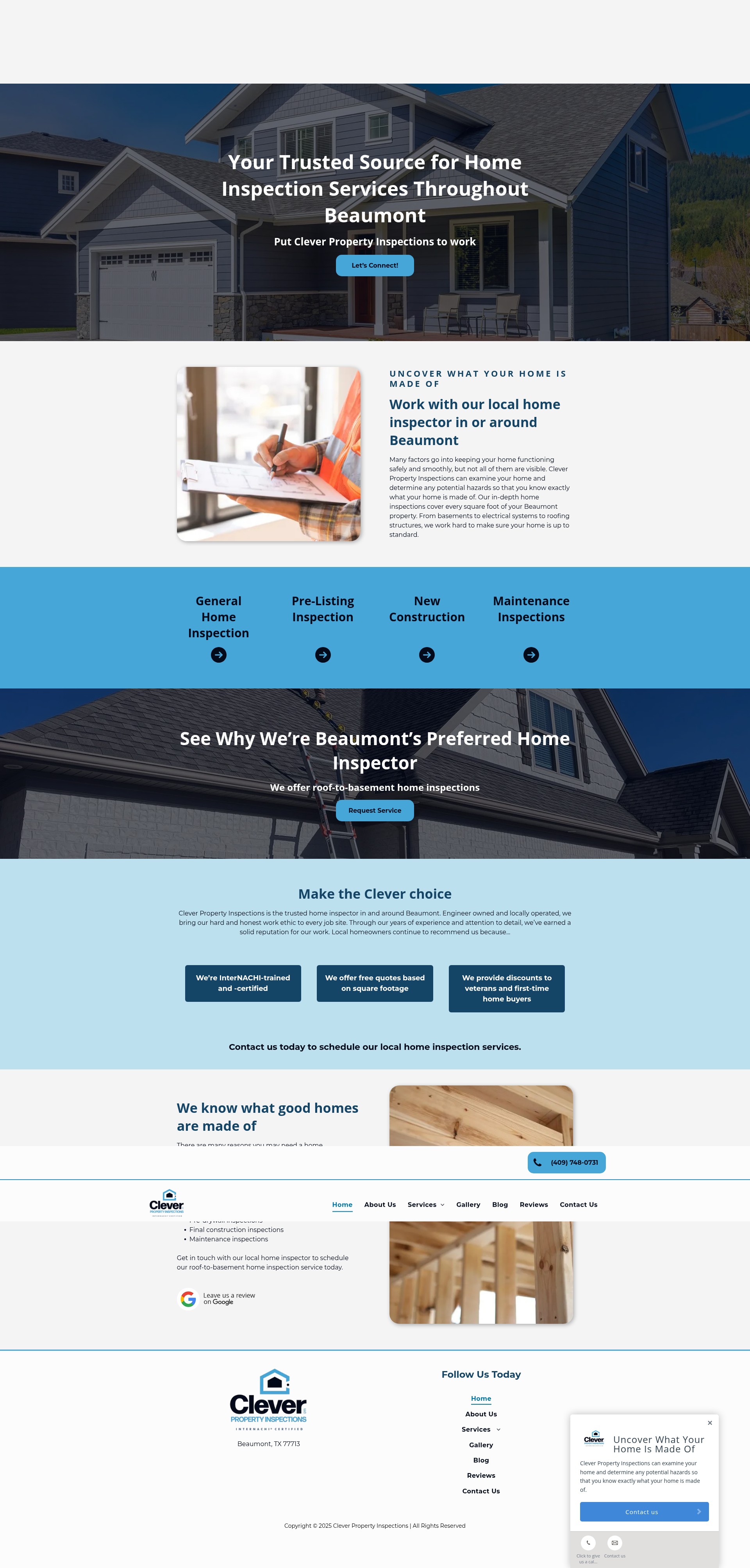 Screenshot of cleverpropertyinspections.net