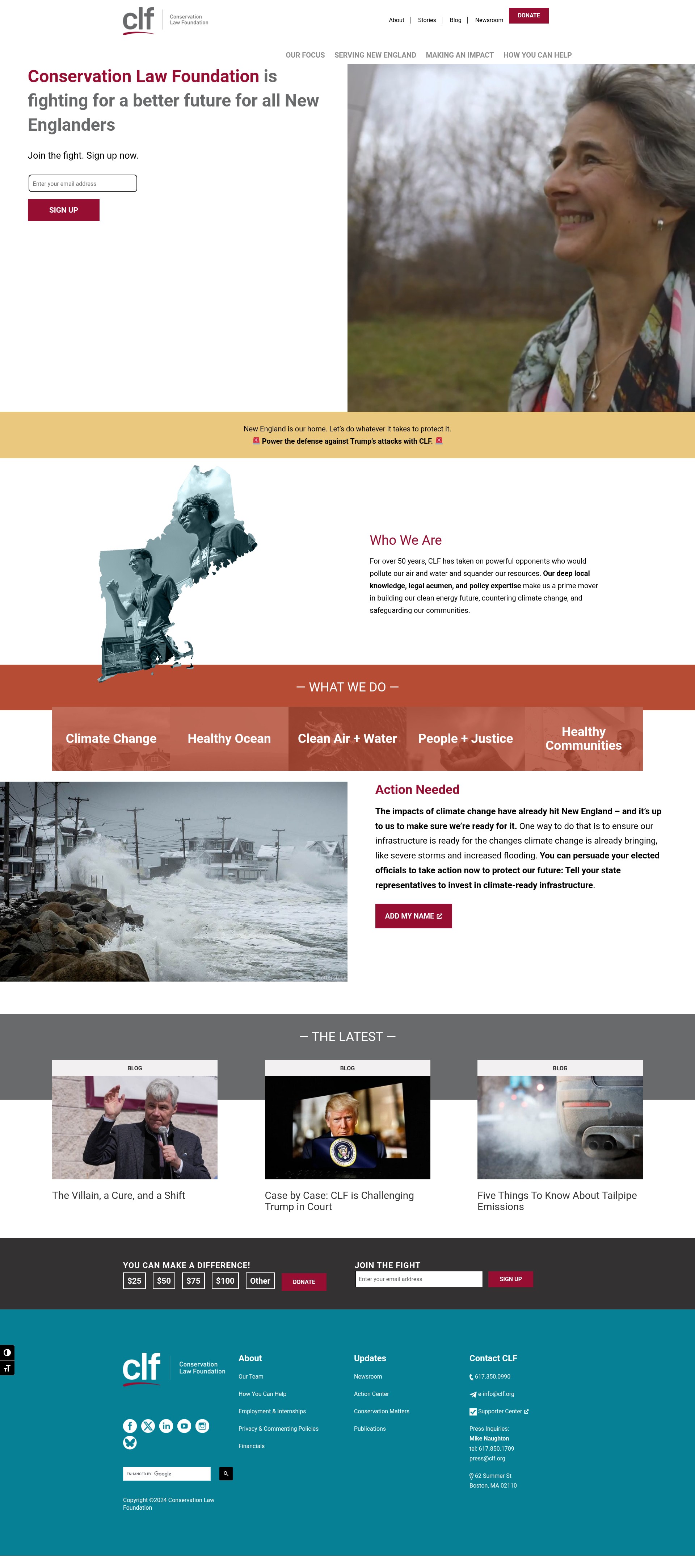 Screenshot of clf.org