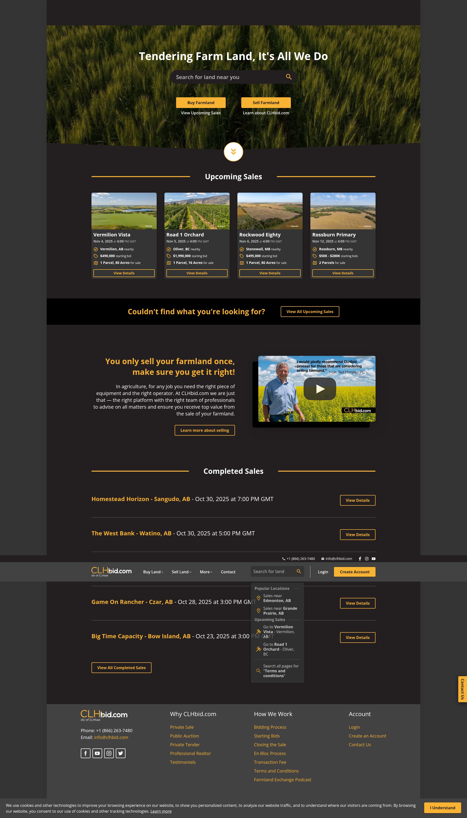 Screenshot of clhbid.com