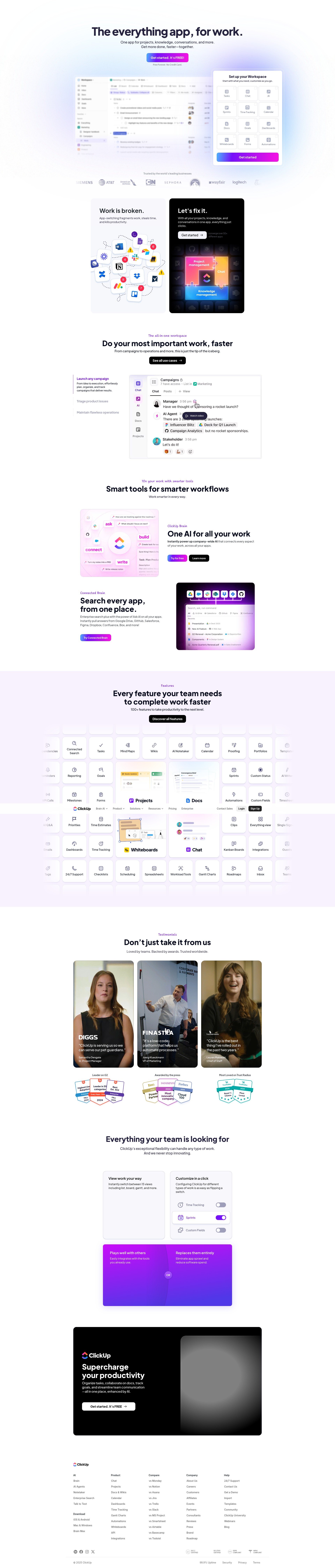 Screenshot of clickup.com