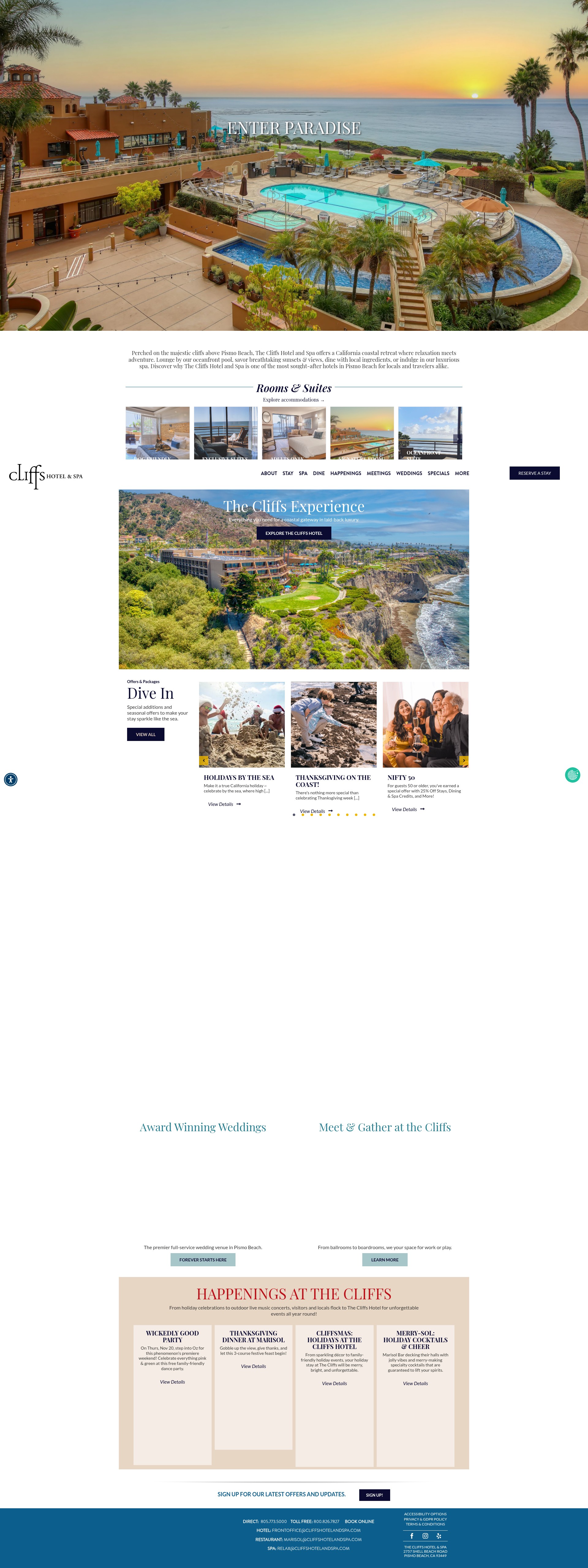 Screenshot of cliffshotelandspa.com