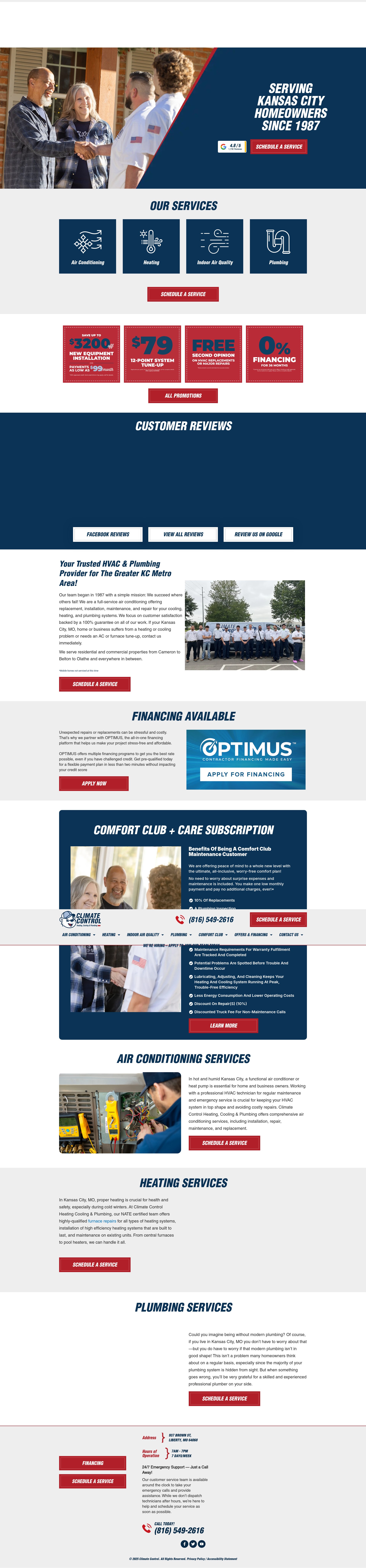 Screenshot of climatecontrolkc.com