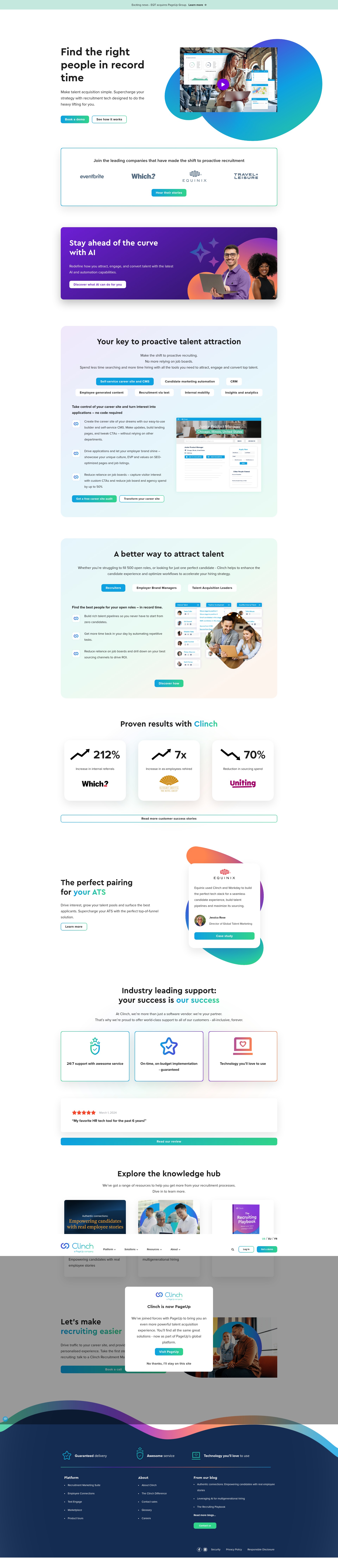 Screenshot of clinchtalent.com