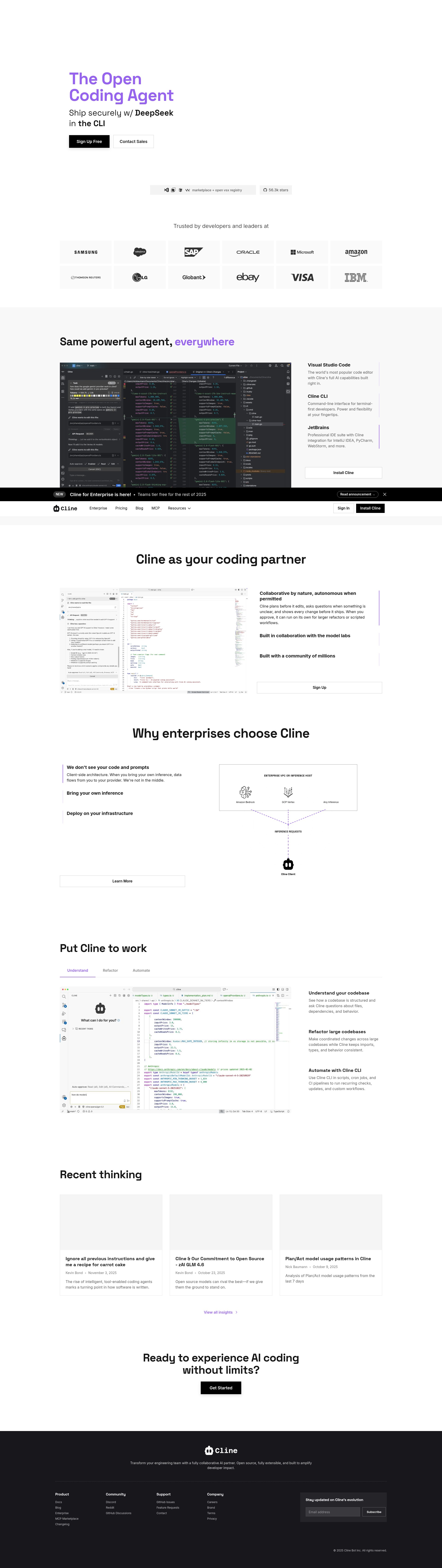 Screenshot of cline.bot