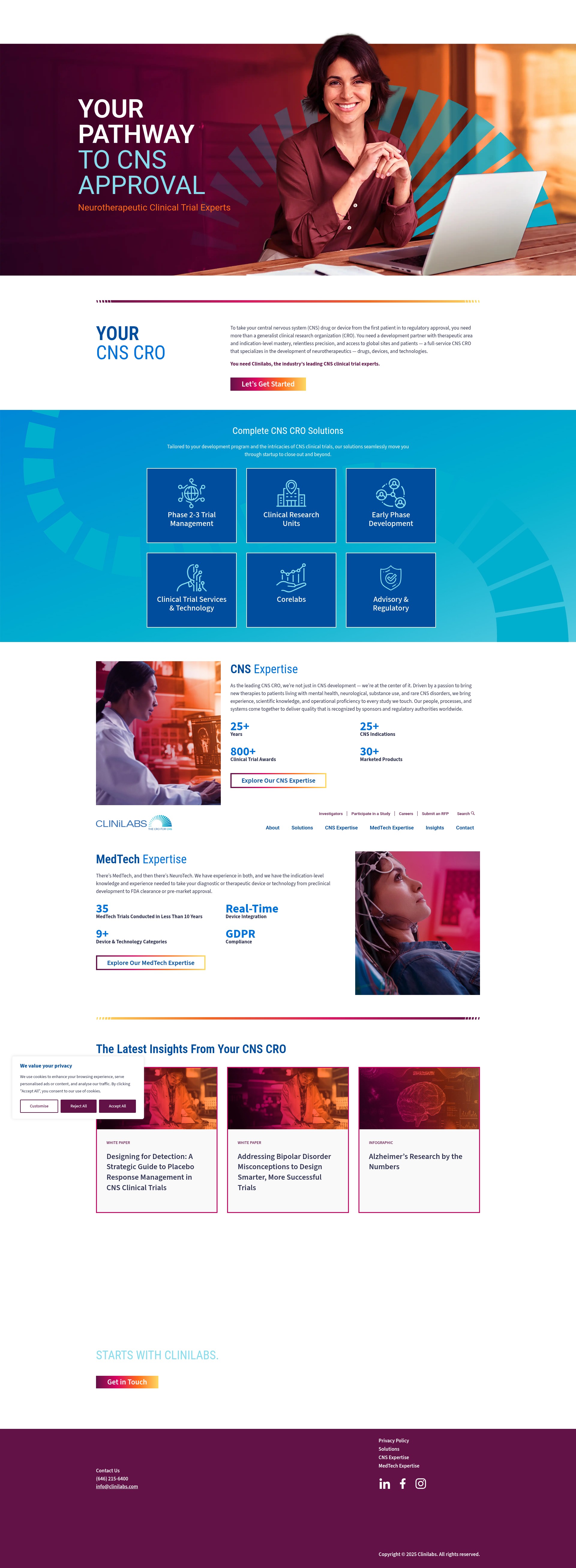 Screenshot of clinilabs.com