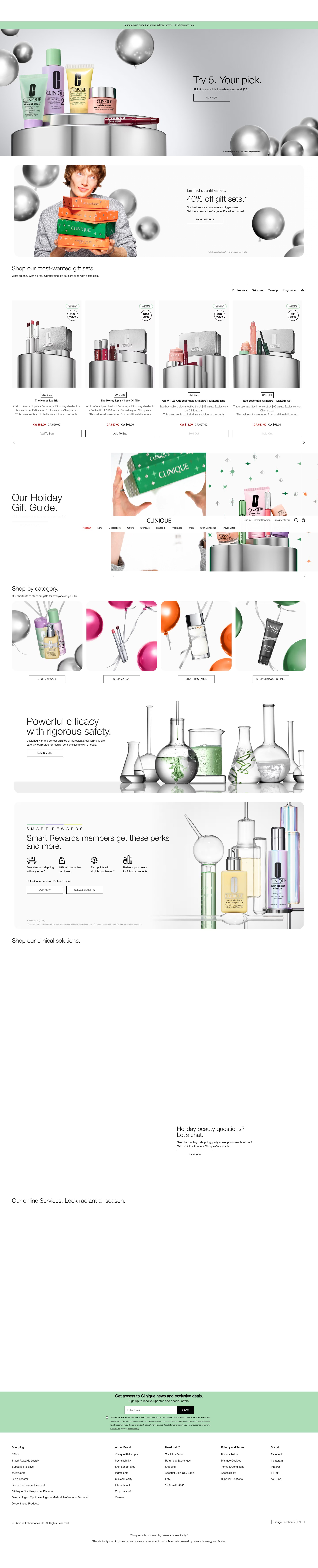 Screenshot of clinique.ca