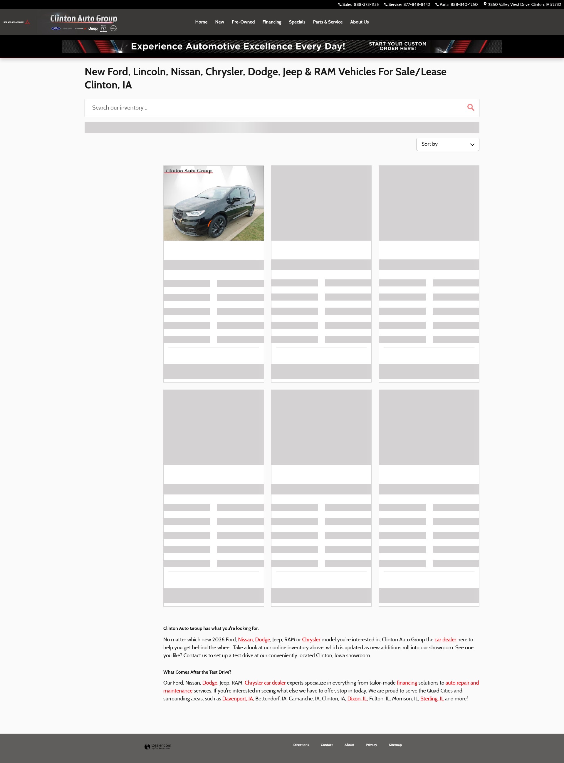 Screenshot of clintonautogroup.com