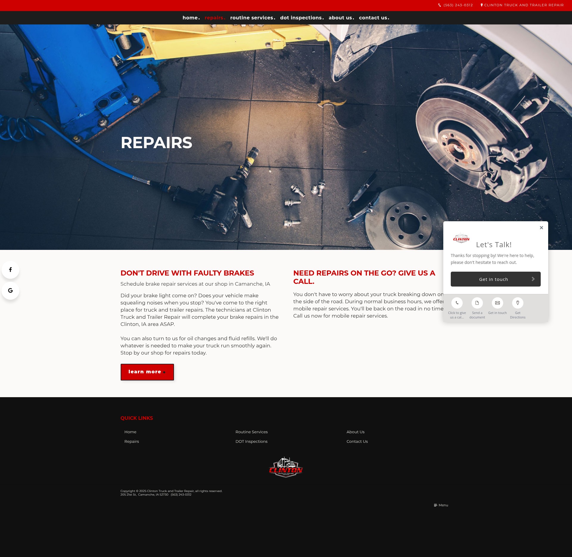 Screenshot of clintontruckandtrailer.com