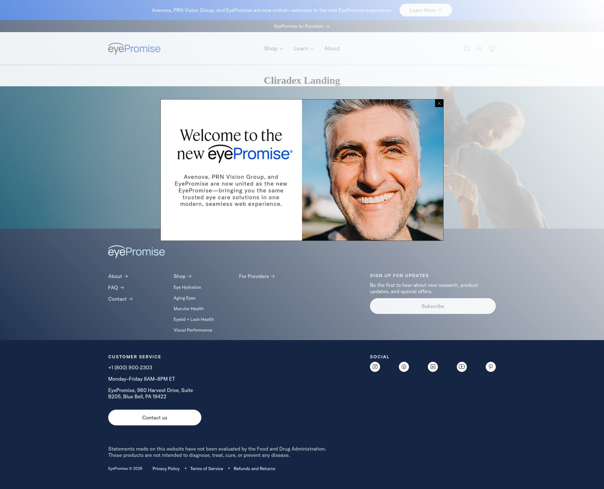 Screenshot of cliradex.com