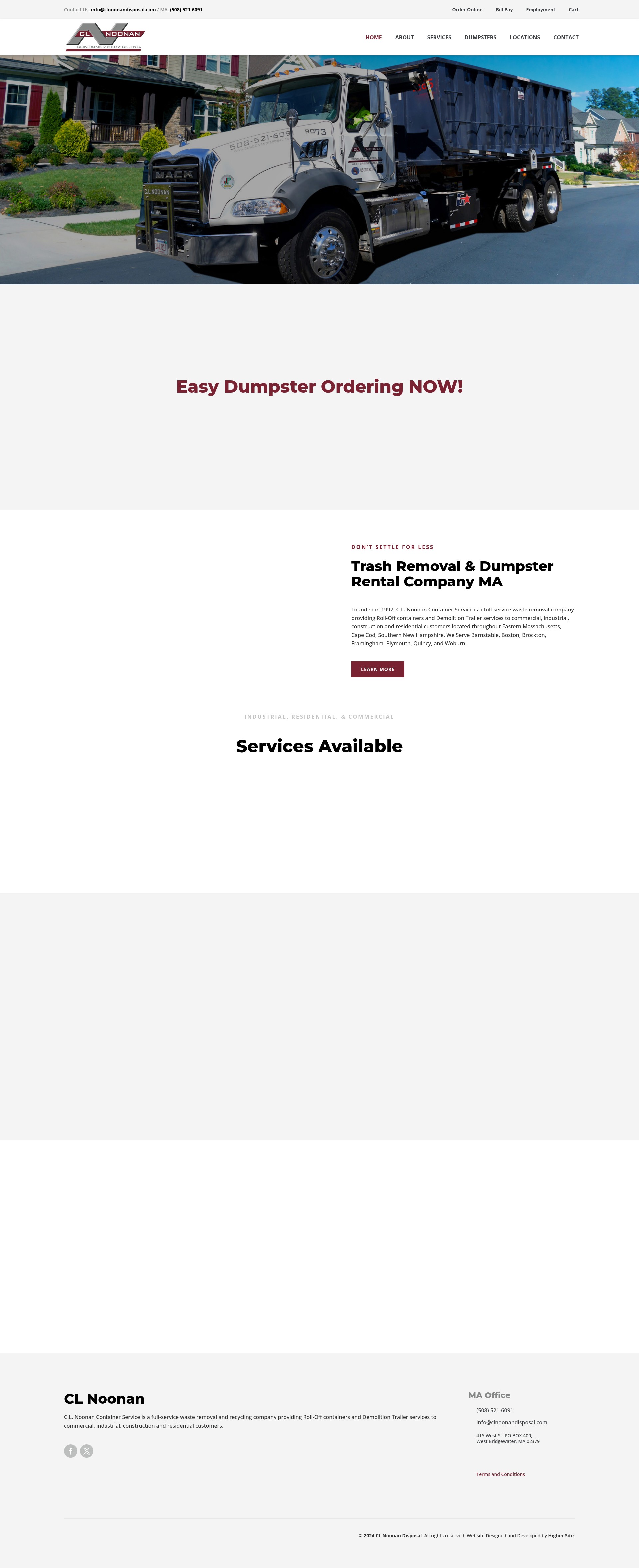 Screenshot of clnoonandisposal.com
