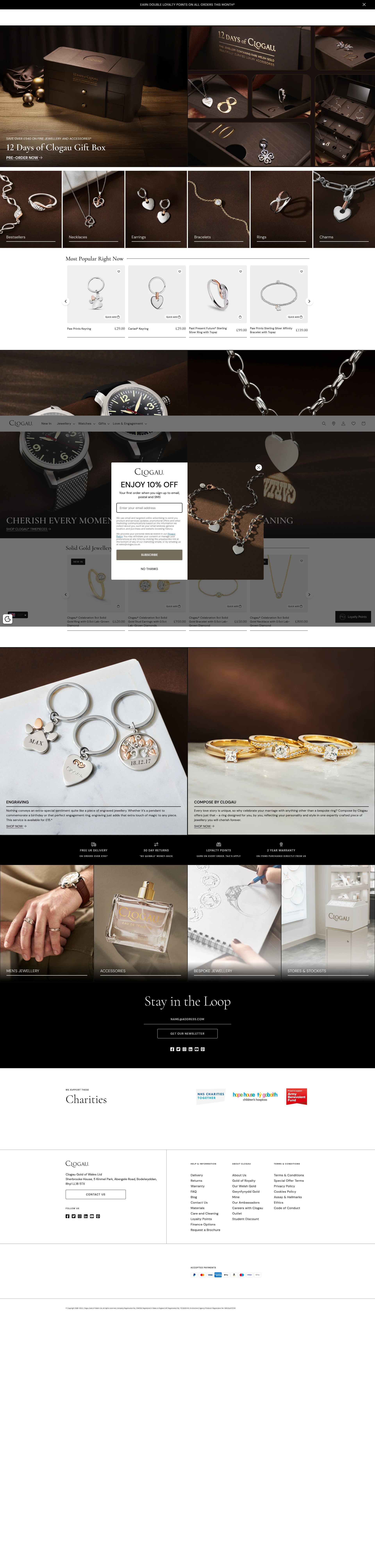 Screenshot of clogau.co.uk