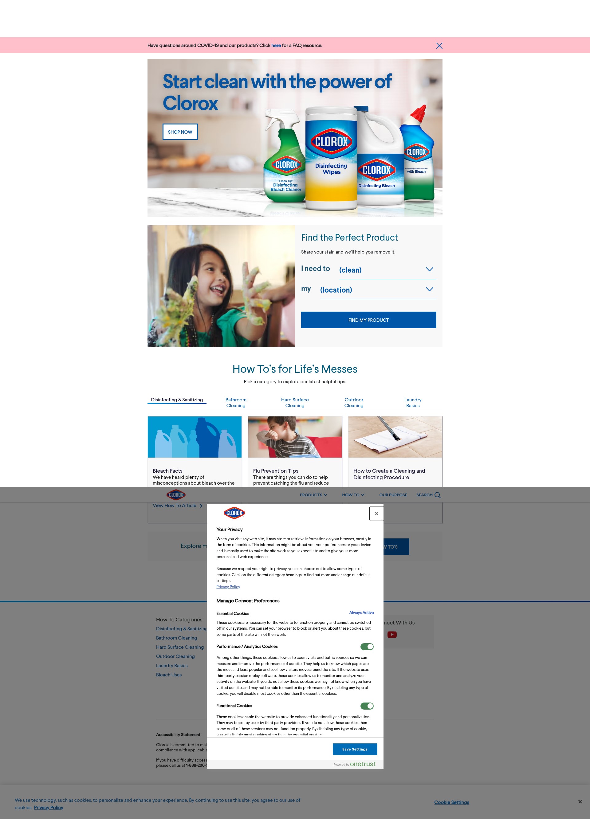 Screenshot of clorox.ca