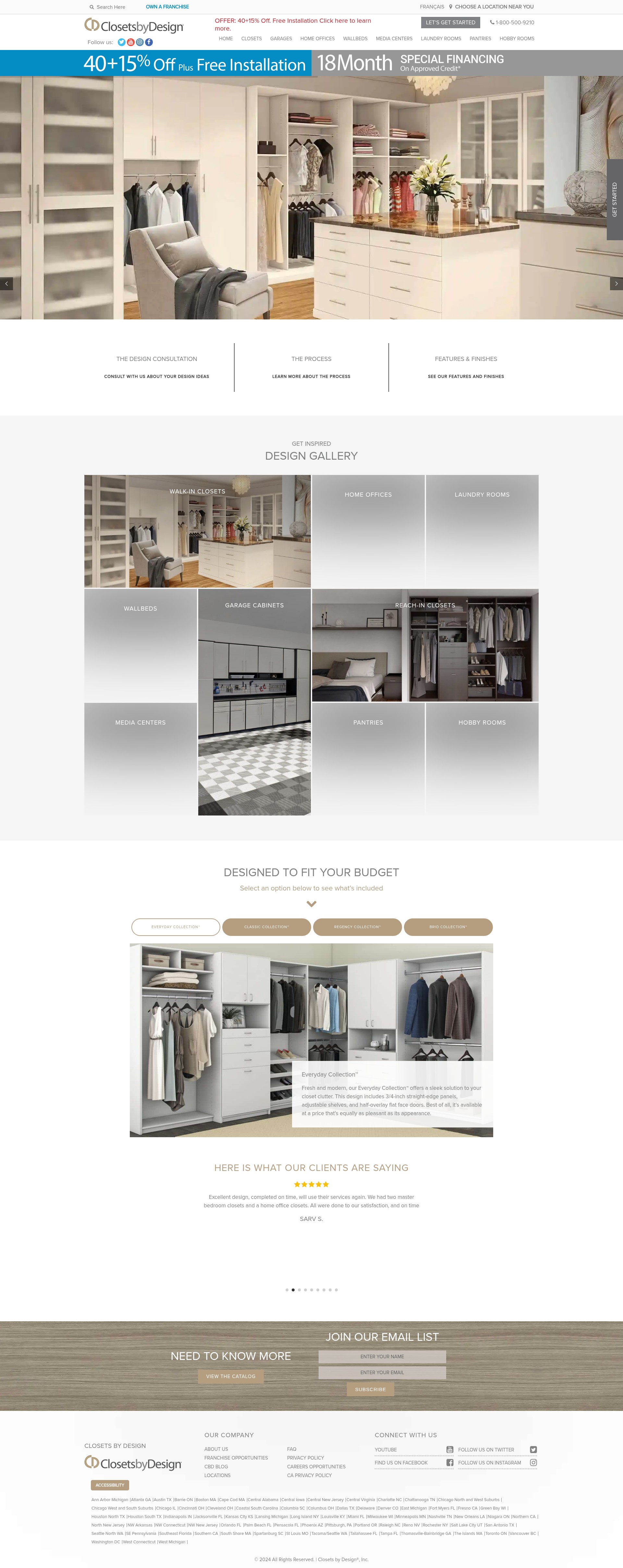 Screenshot of closetsbydesign.com