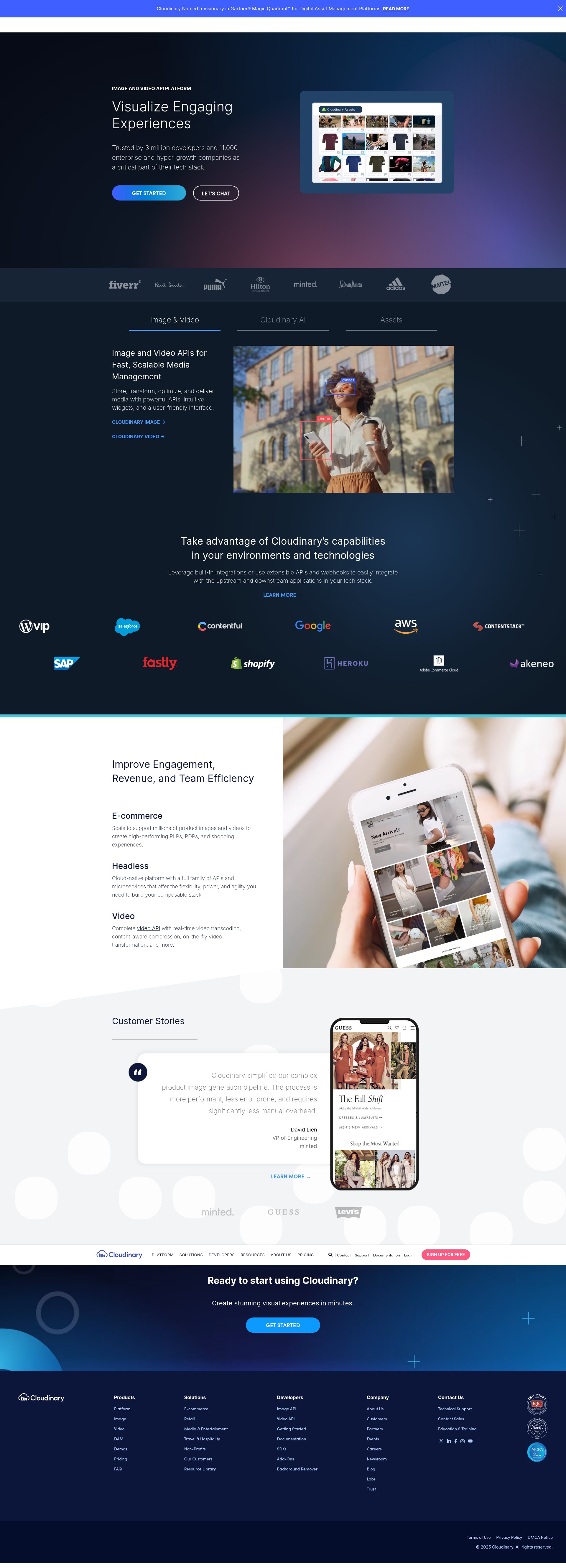 Screenshot of cloudinary.com