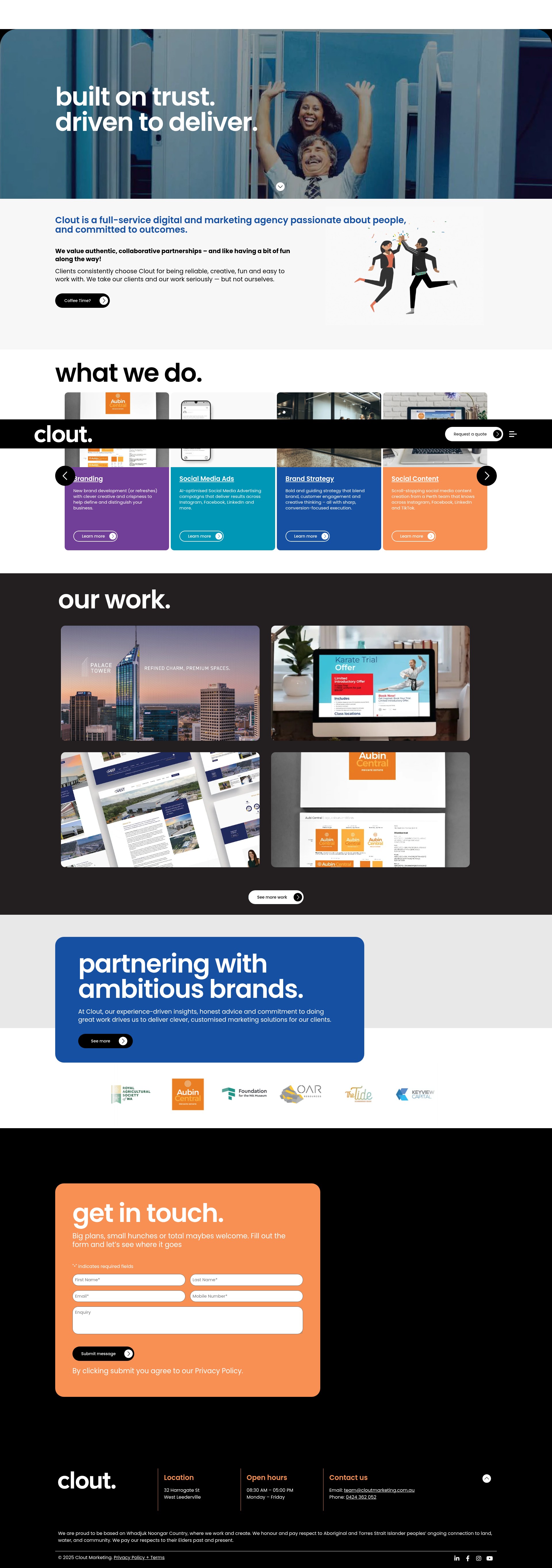 Screenshot of cloutmarketing.com.au
