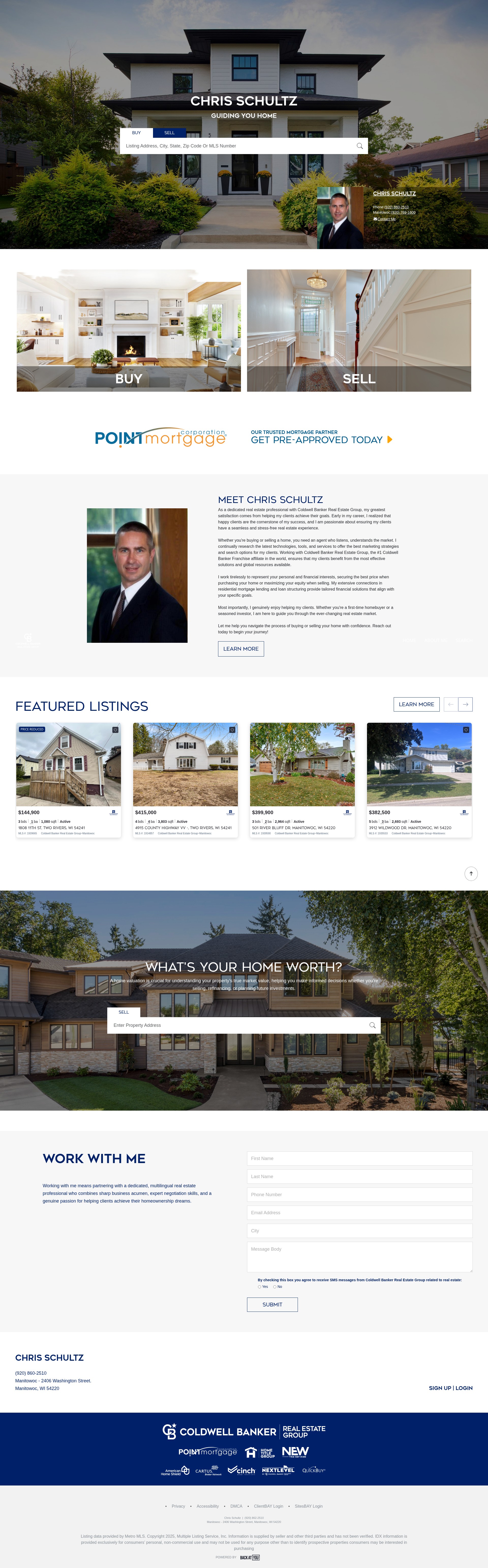 Screenshot of clschultz.coldwellhomes.com