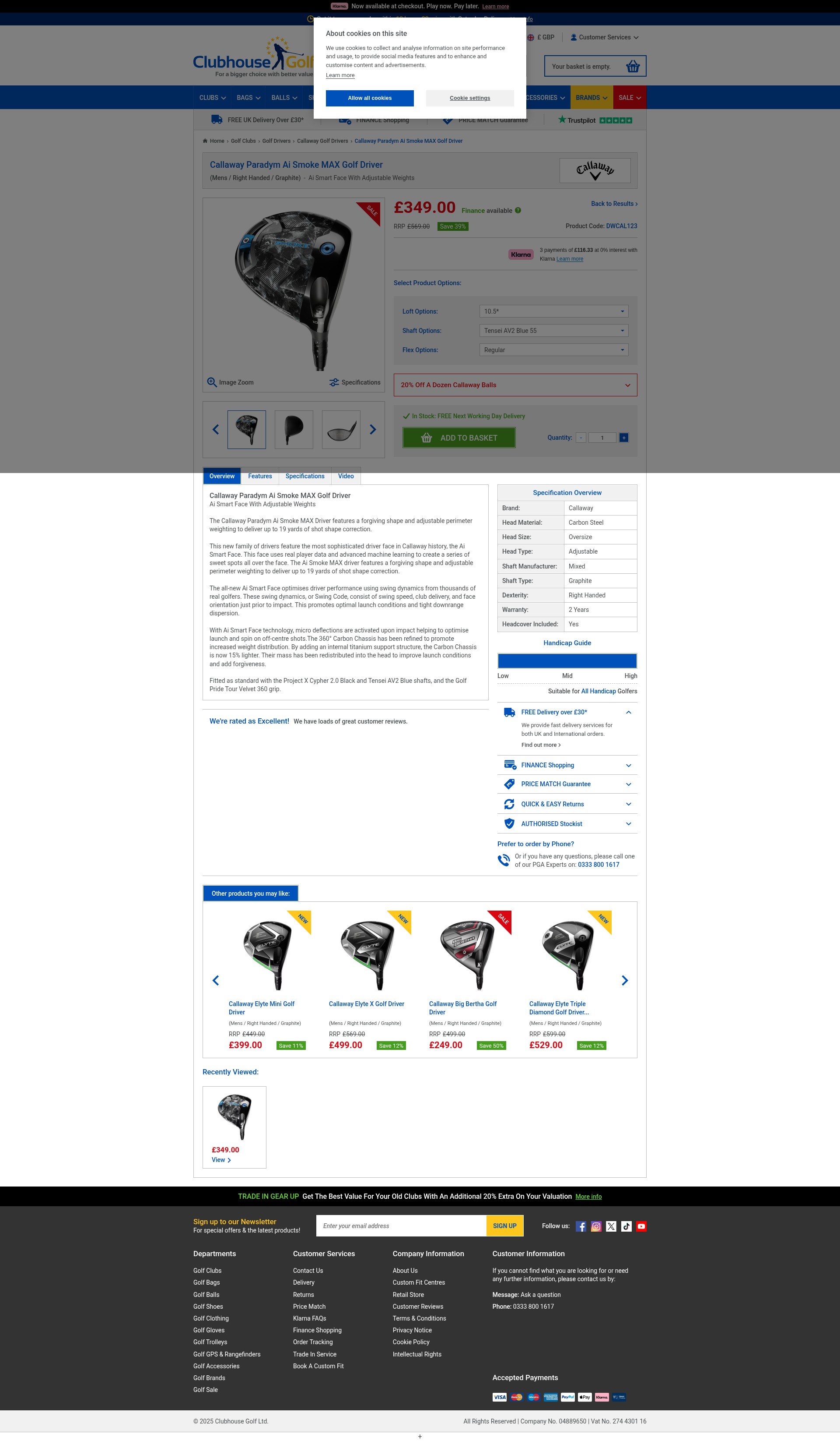Screenshot of clubhousegolf.co.uk