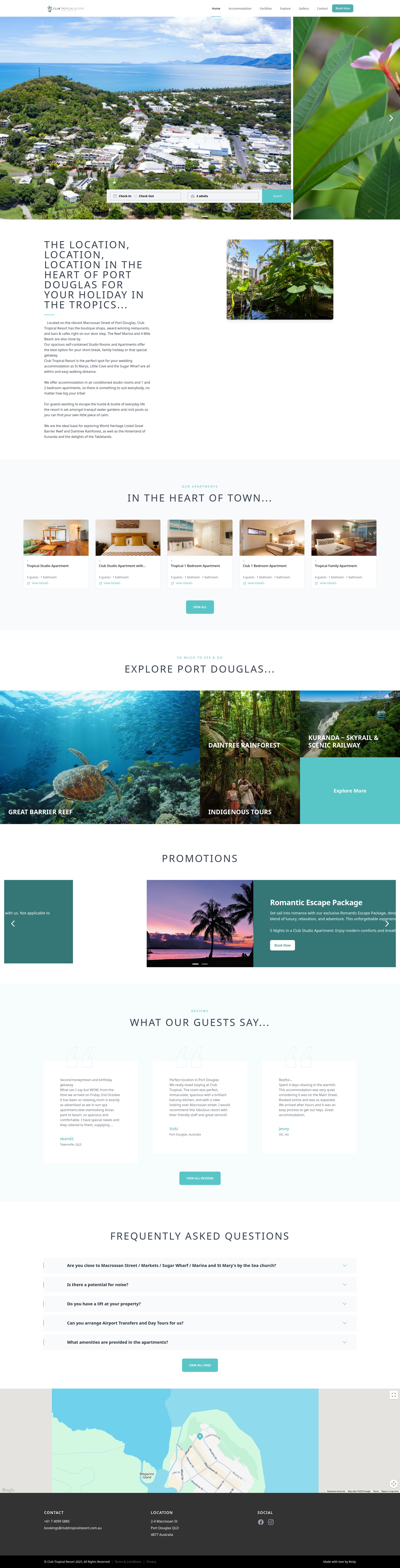 Screenshot of clubtropicalresort.com.au