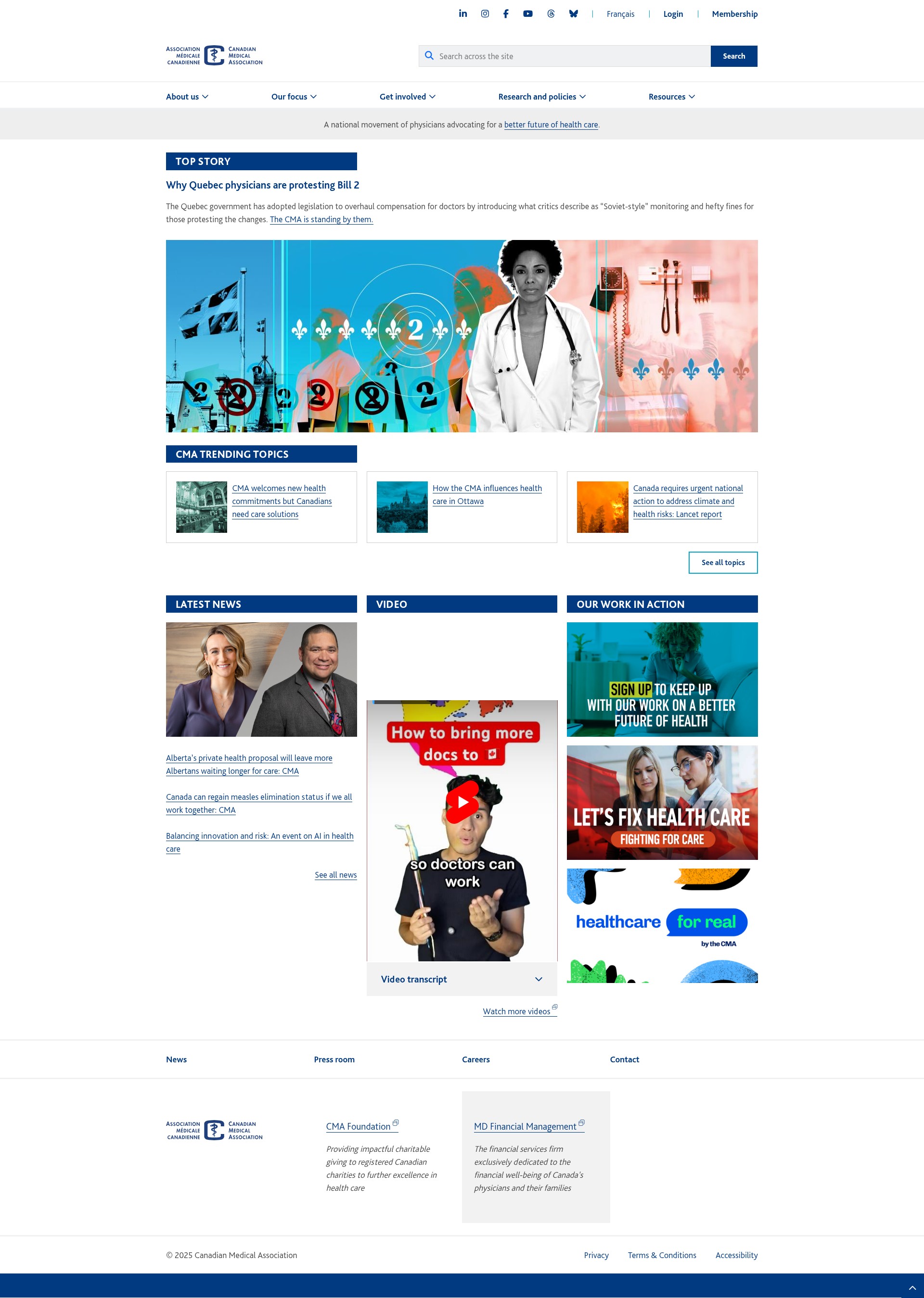 Screenshot of cma.ca