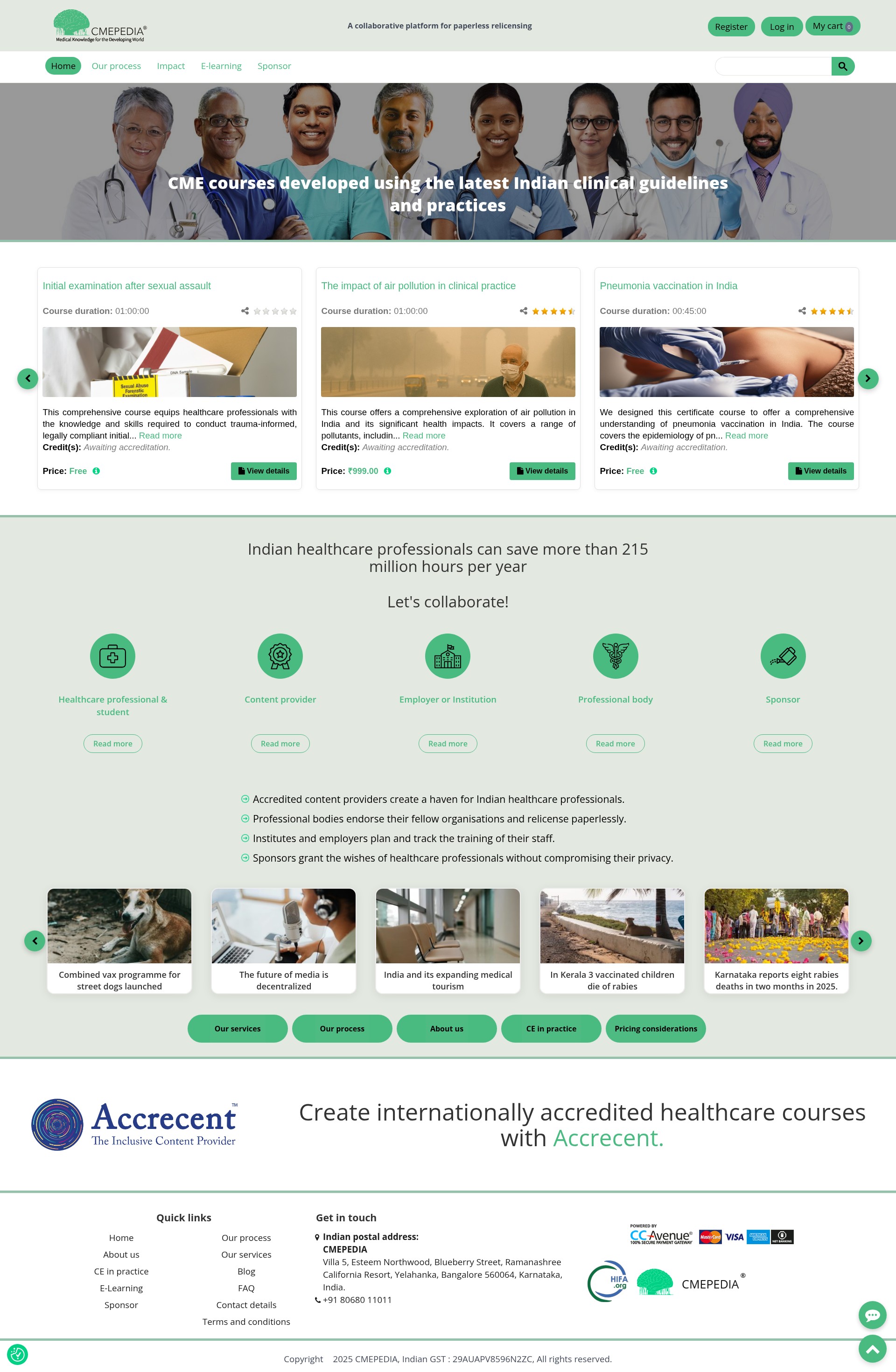 Screenshot of cmepedia.com