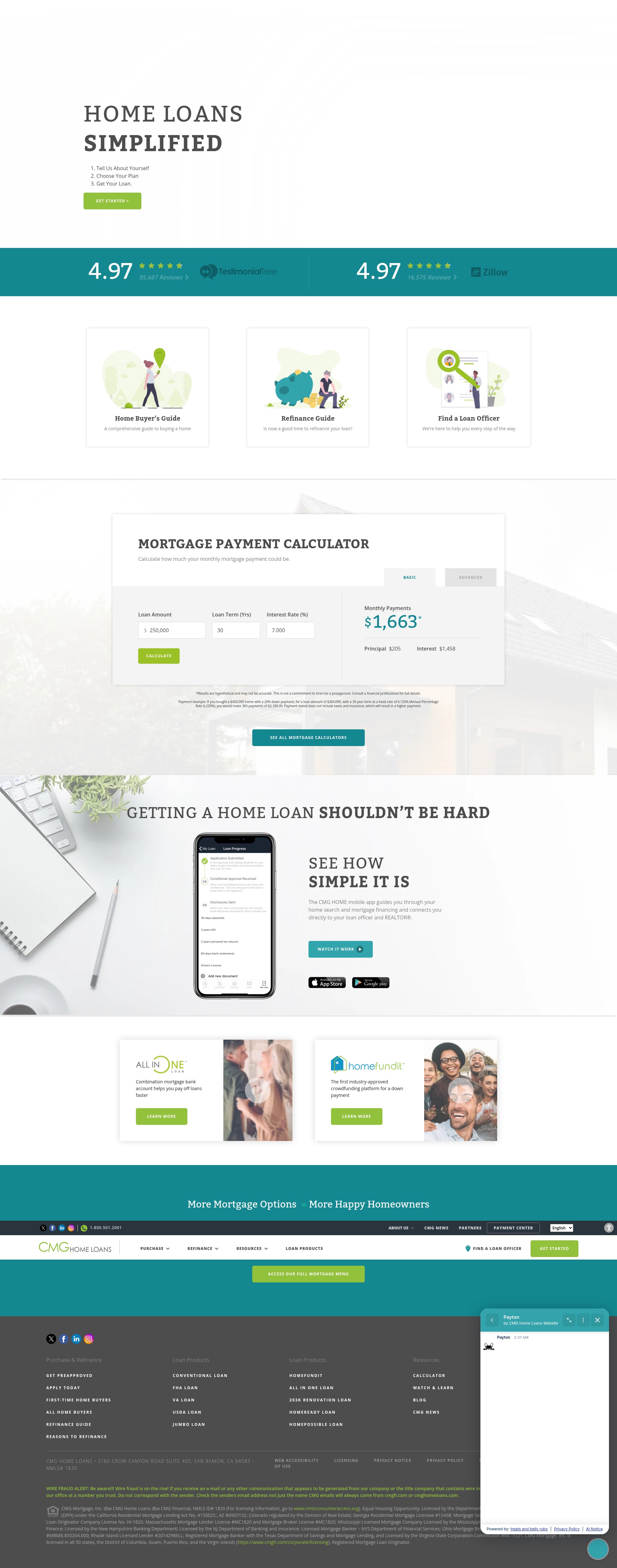 Screenshot of cmghomeloans.com