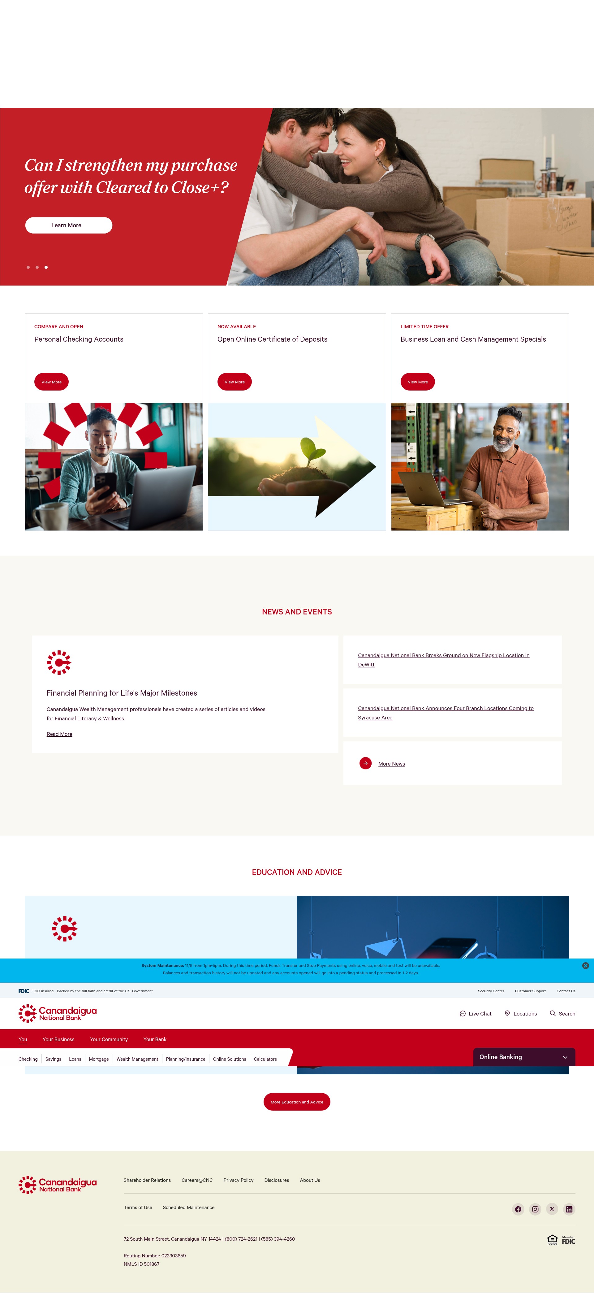 Screenshot of cnbank.com