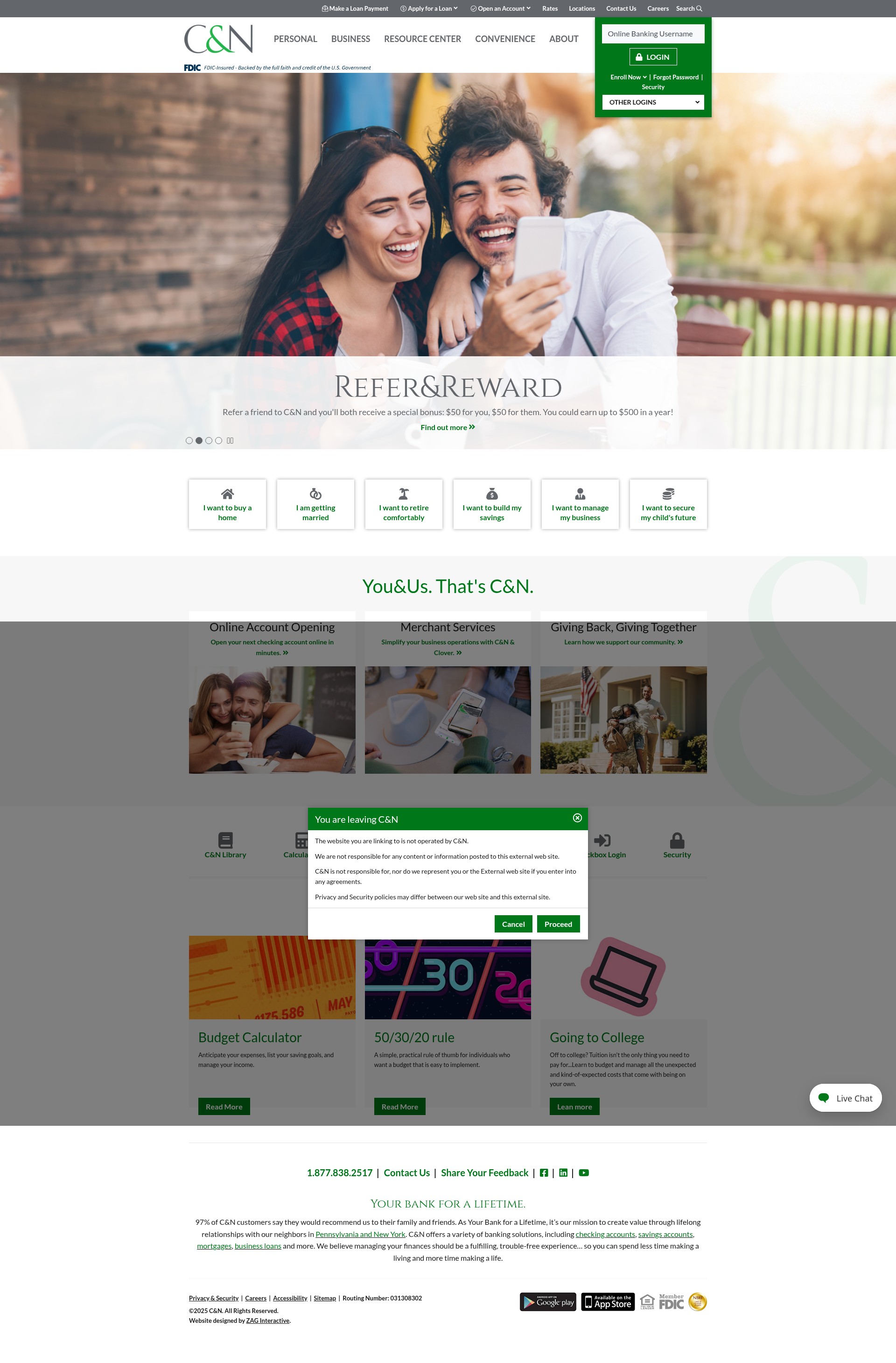 Screenshot of cnbankpa.com