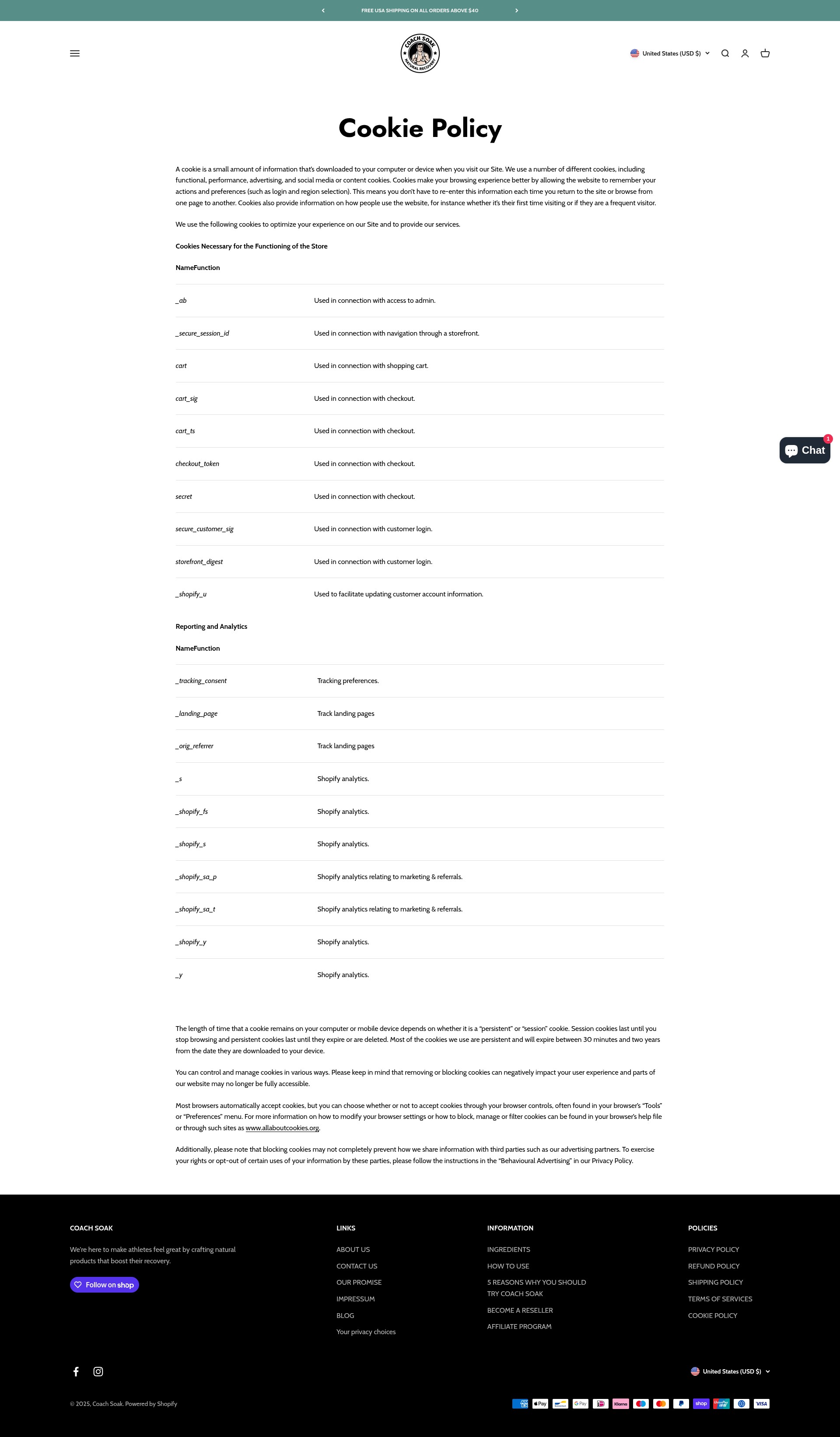 Screenshot of coachsoak.com