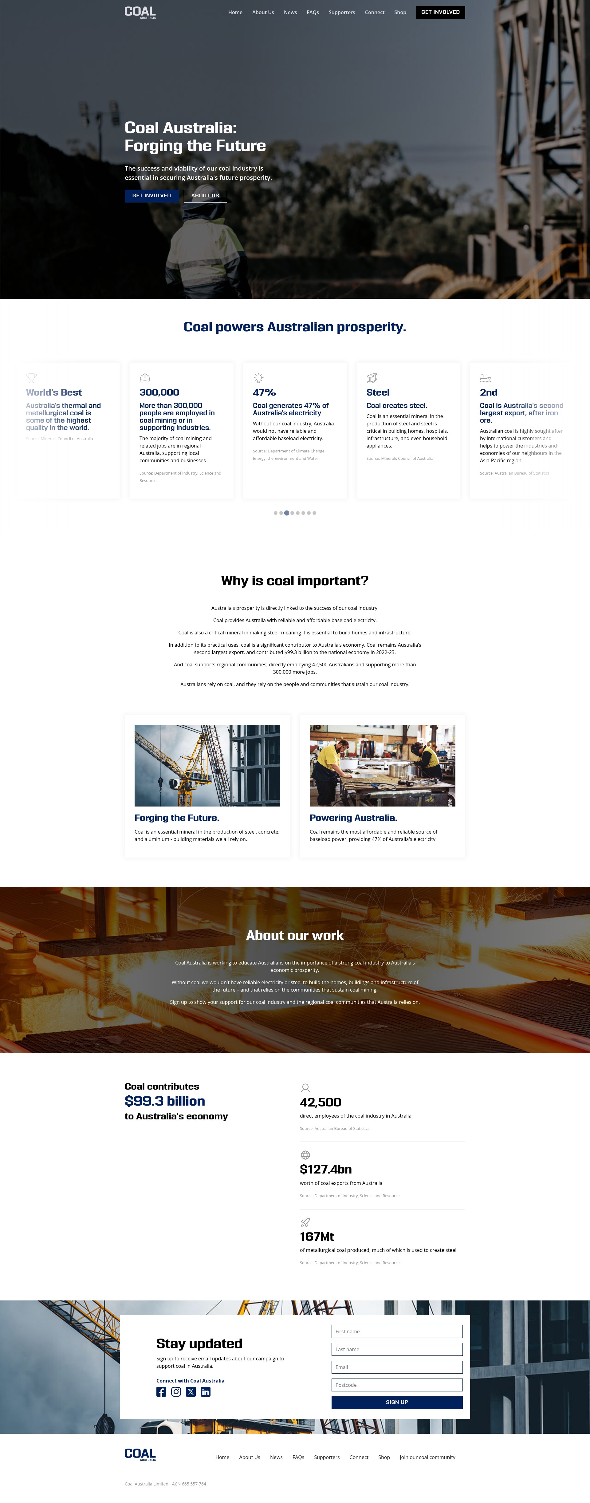 Screenshot of coalaustralia.com