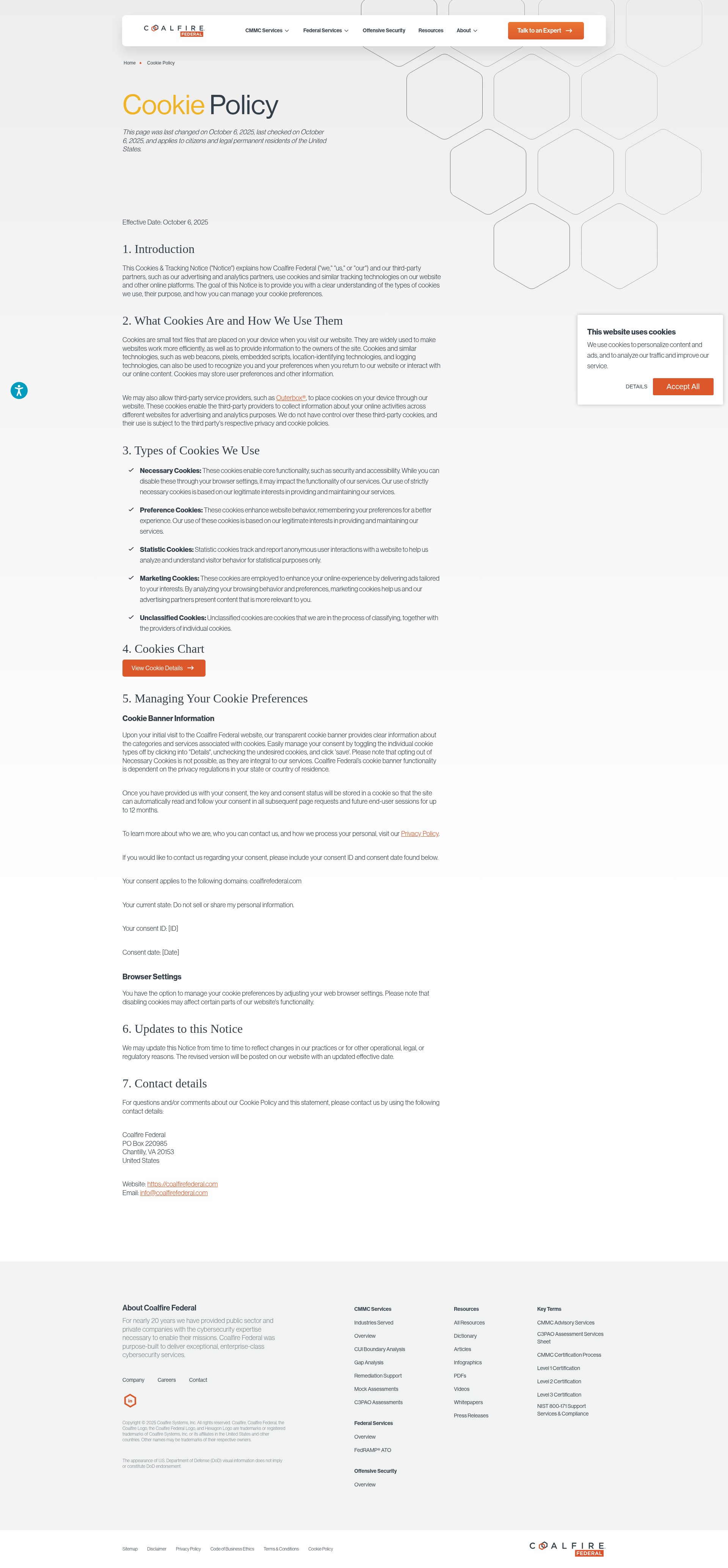 Screenshot of coalfirefederal.com