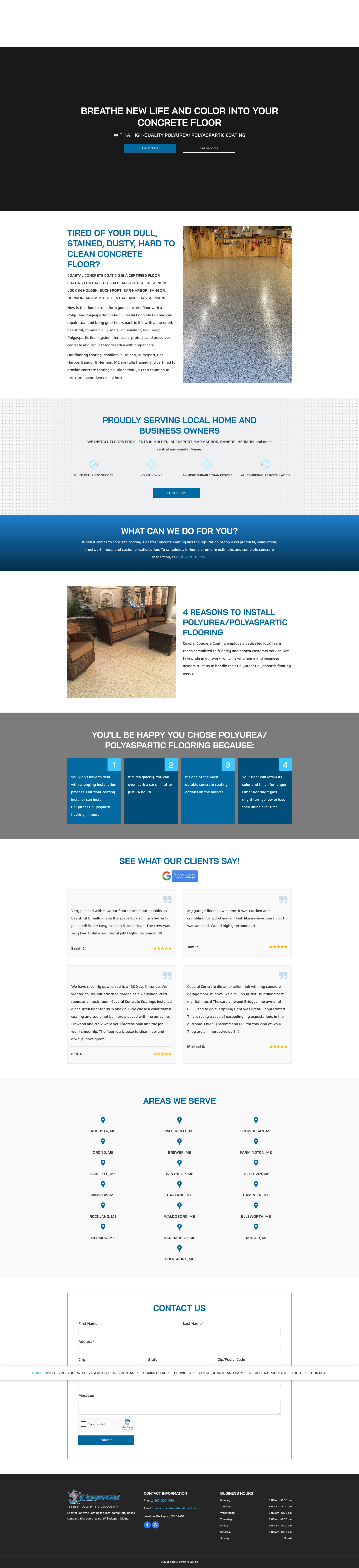 Screenshot of coastalconcretecoating.com