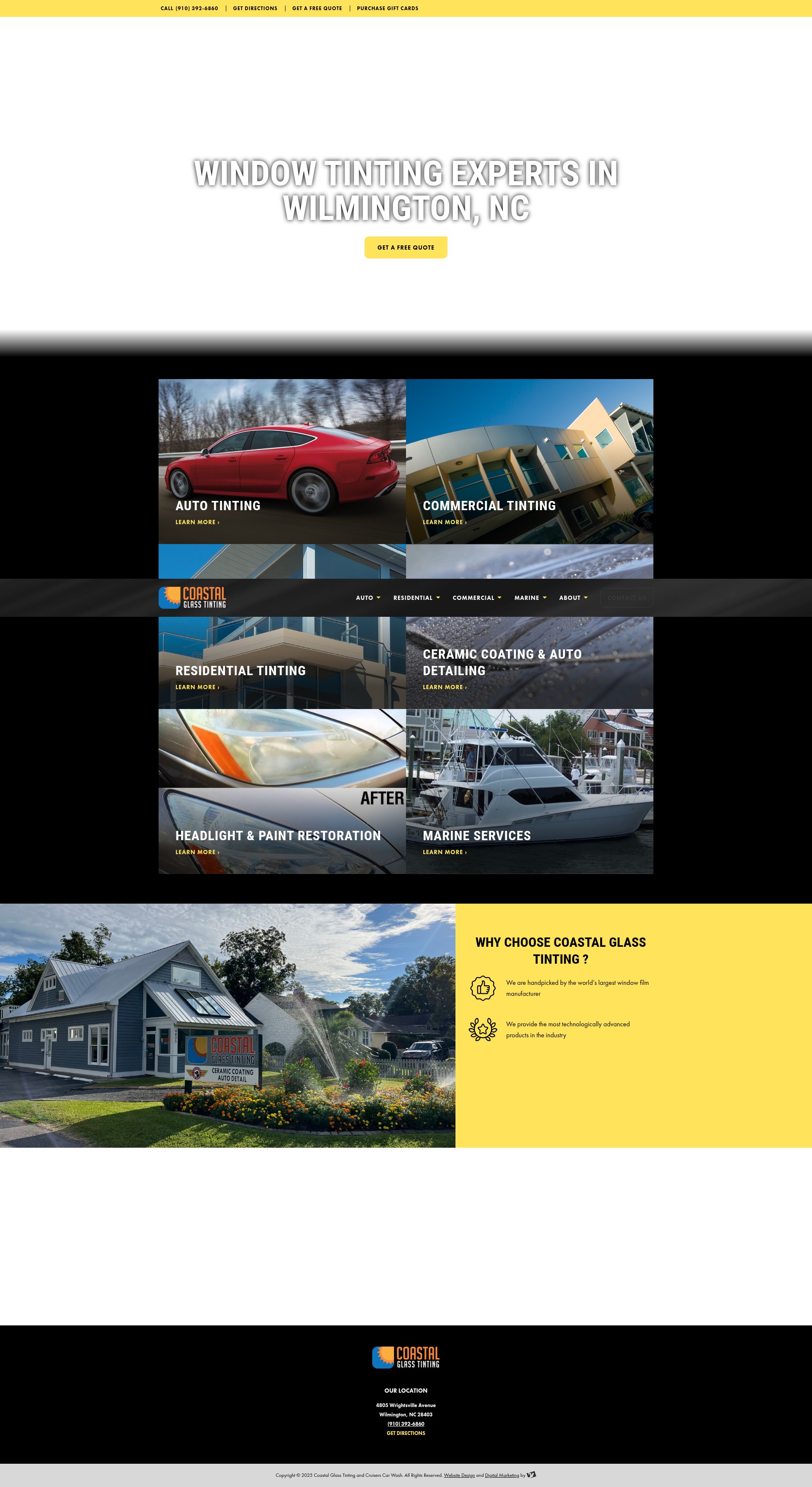 Screenshot of coastalglasstinting.com