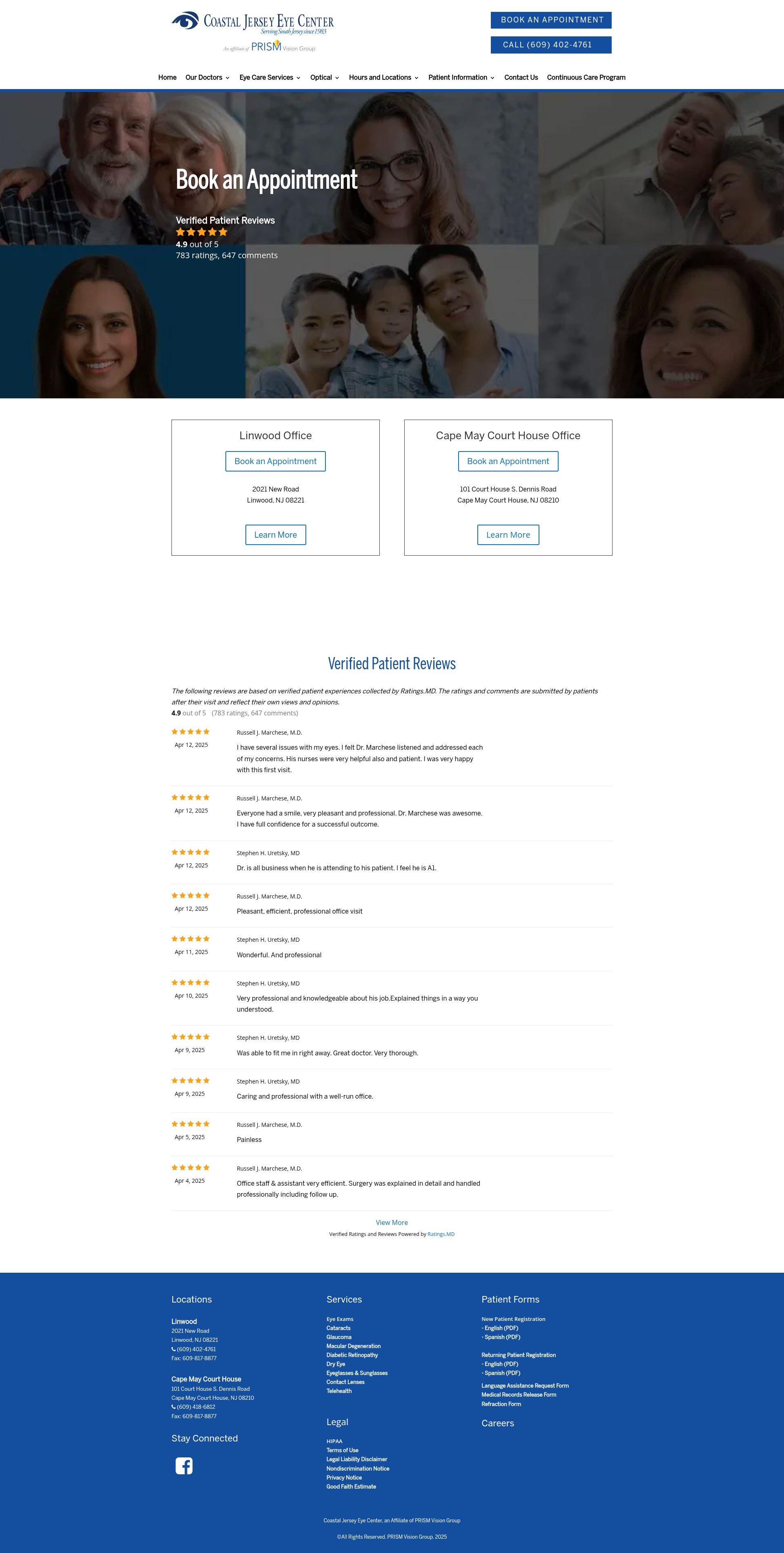 Screenshot of coastaljerseyeye.com