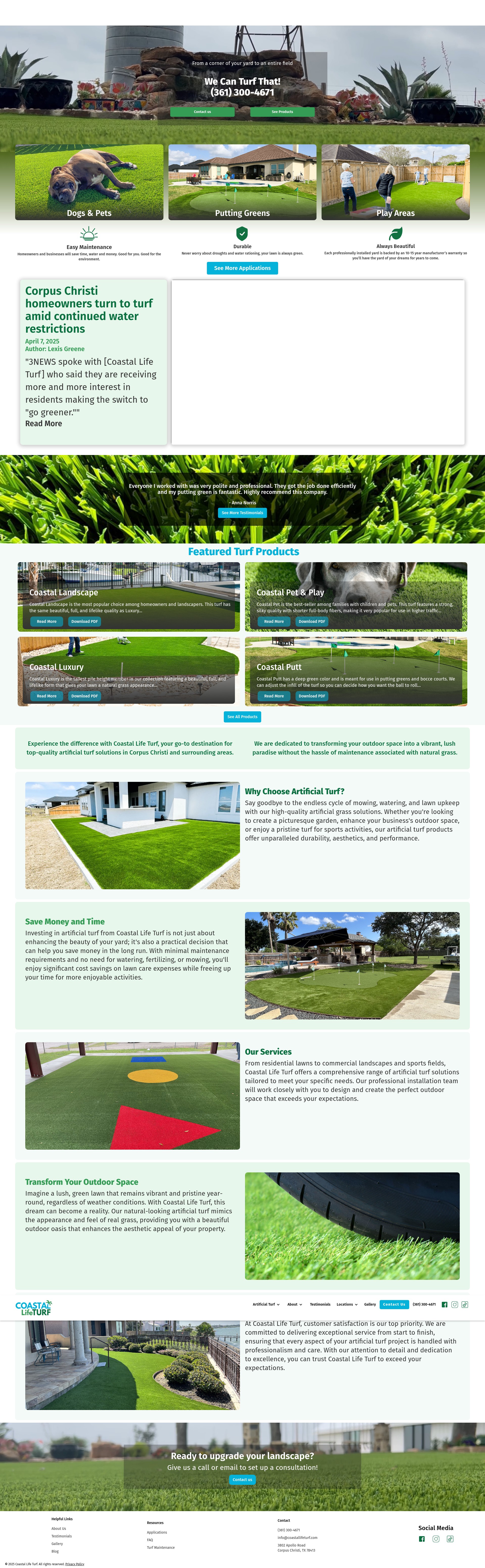 Screenshot of coastallifeturf.com