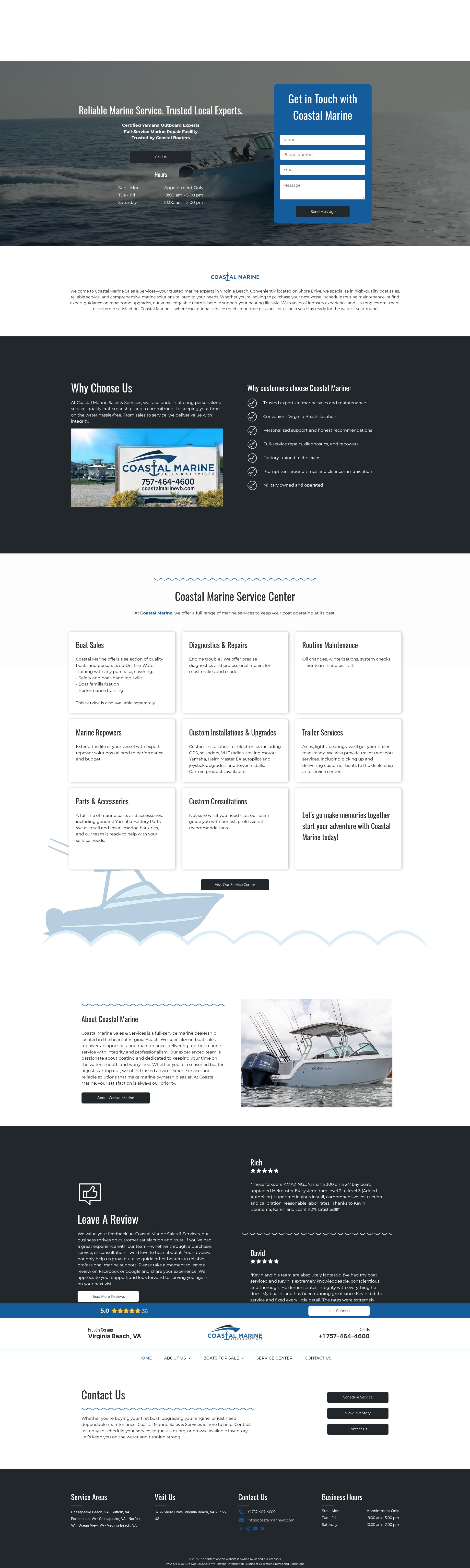 Screenshot of coastalmarinevb.com