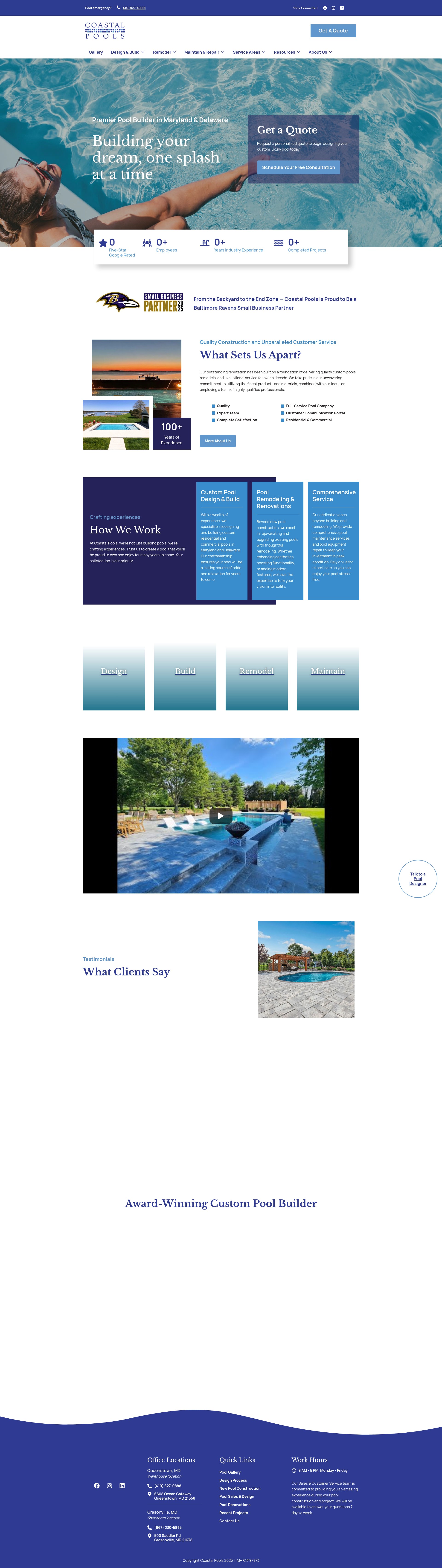 Screenshot of coastalpoolbuilders.net
