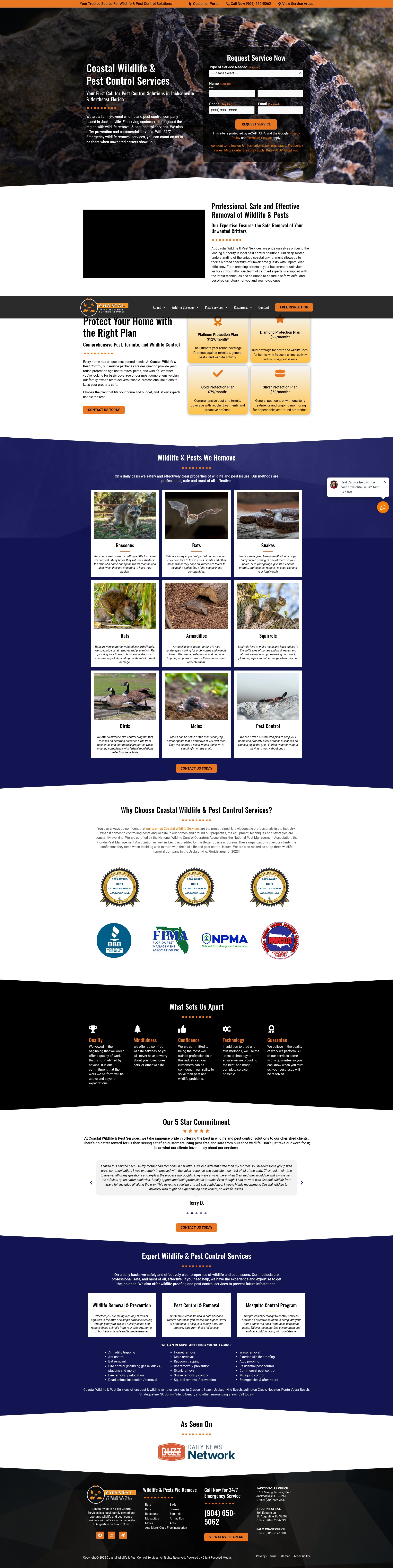 Screenshot of coastalwildlifeservices.com