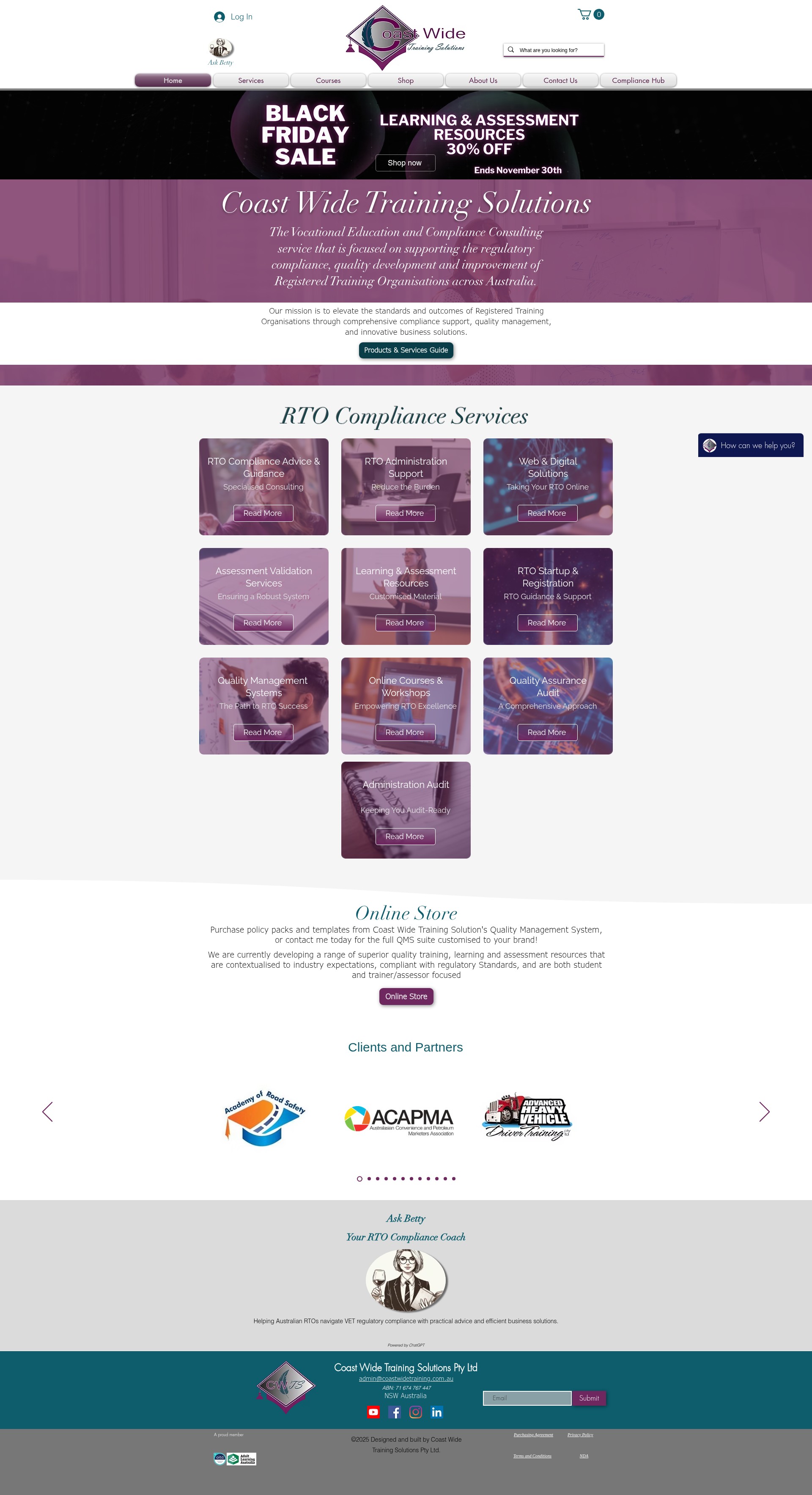 Screenshot of coastwidetraining.com.au