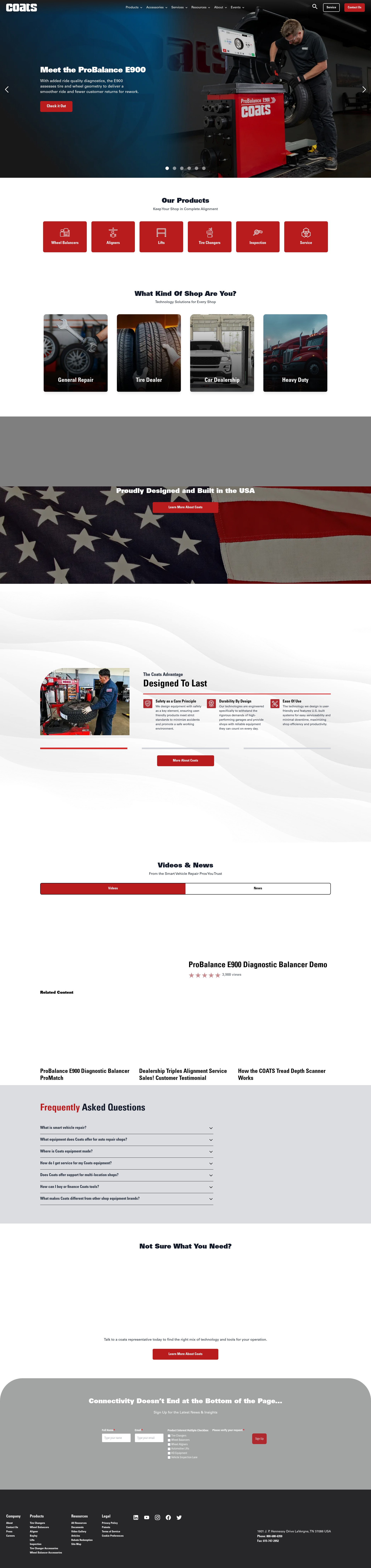 Screenshot of coatscompany.com
