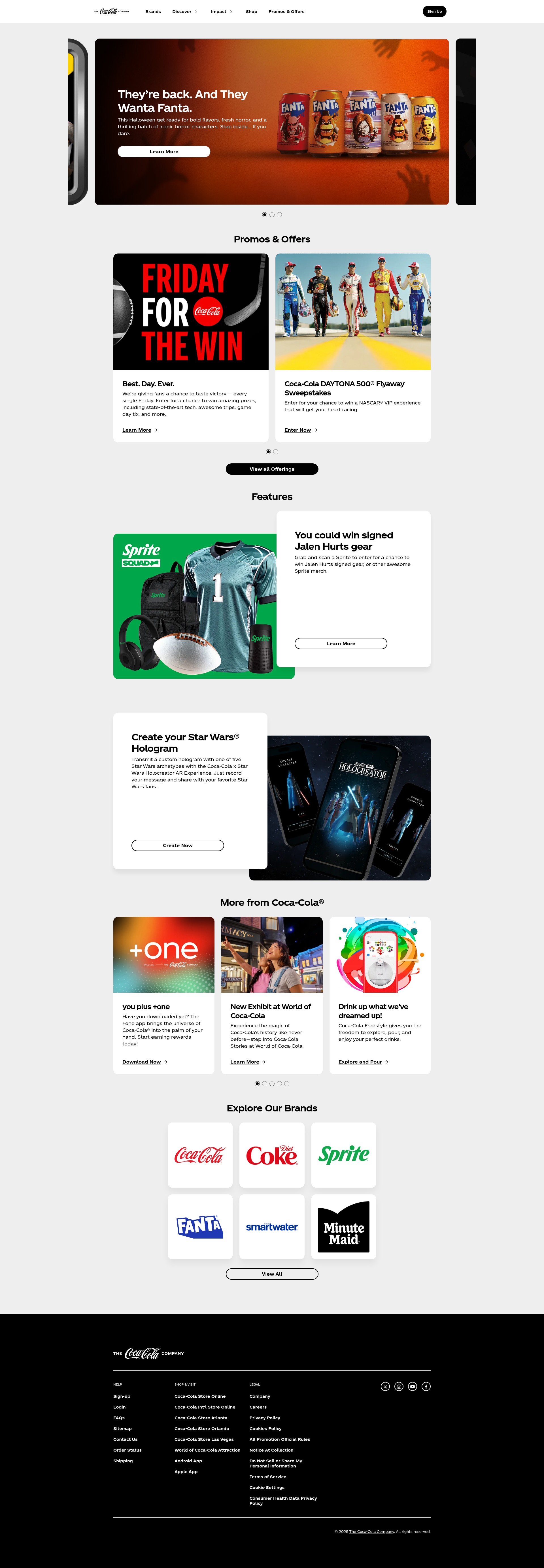 Screenshot of coca-cola.com