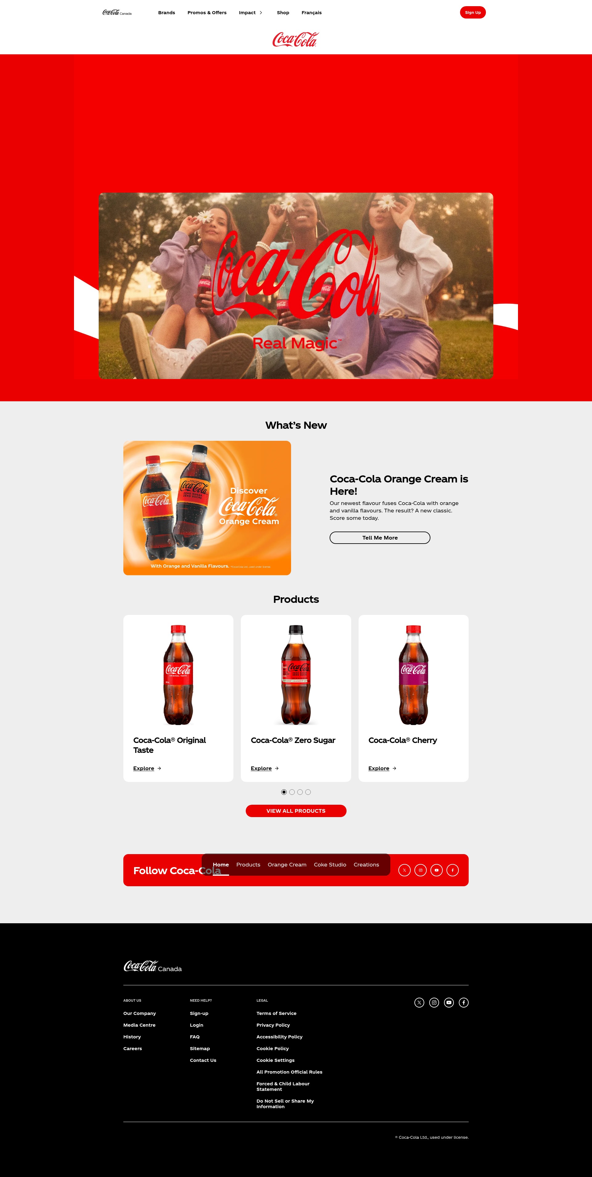 Screenshot of coca-colacanada.ca
